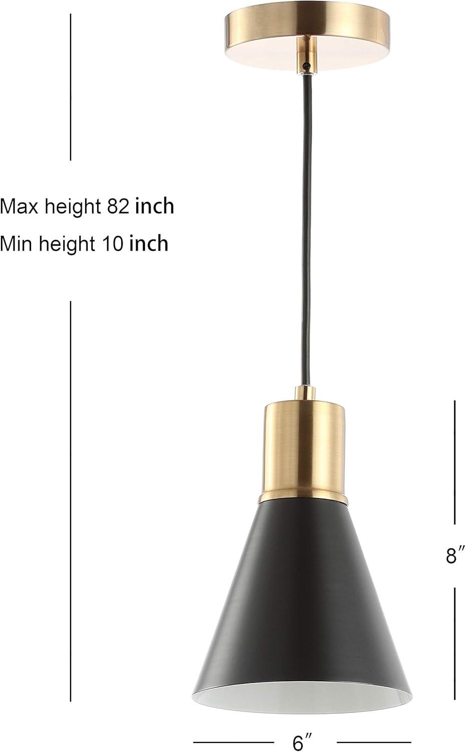 Apollo 6" Black and Brass Gold LED Pendant Light