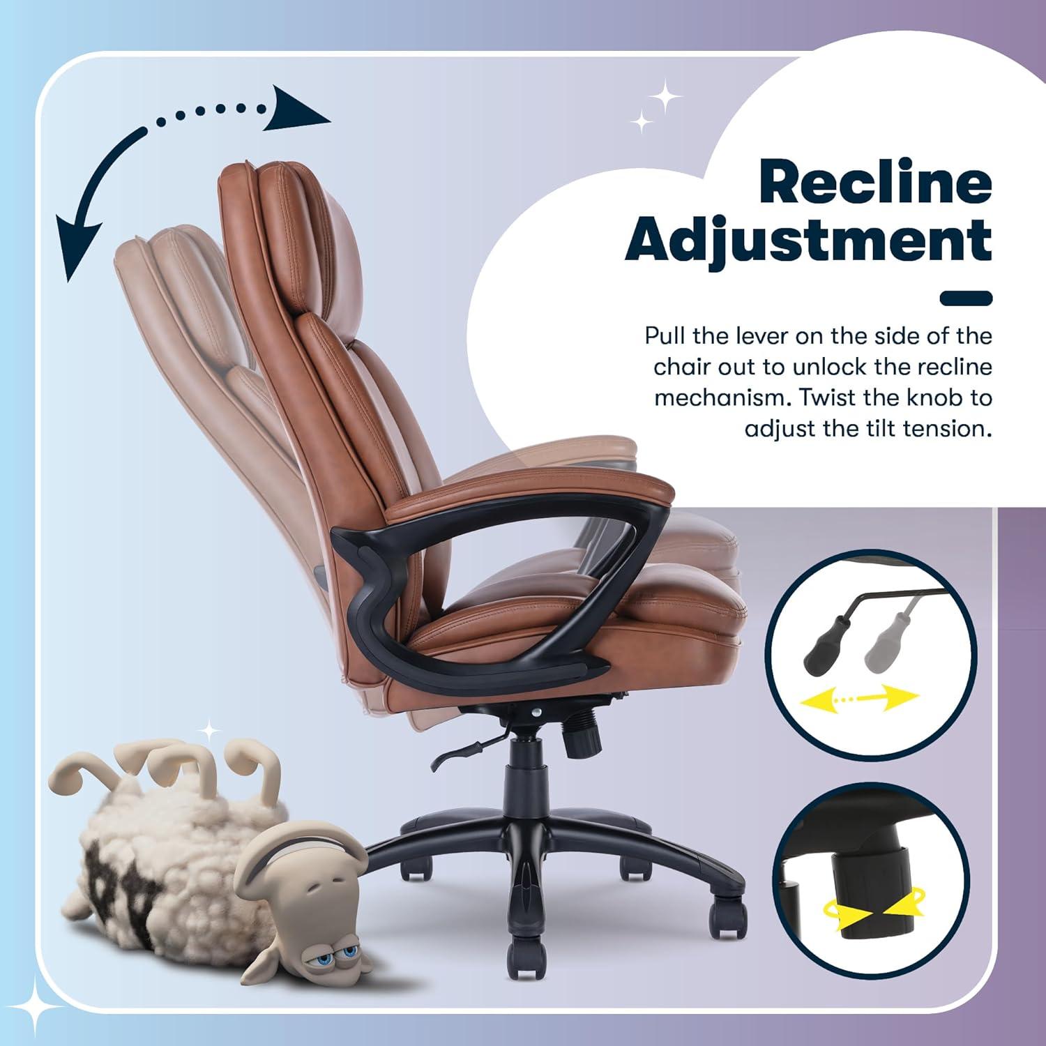 Serta Fairbanks Big and Tall High Back Executive Office and Gaming Chair with Layered Body Pillows