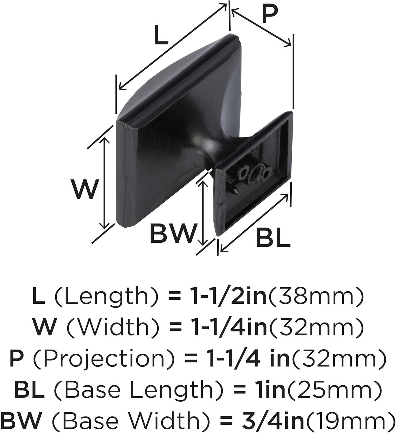 Gunmetal Rectangular Nickel Cabinet Knob with Mounting Hardware