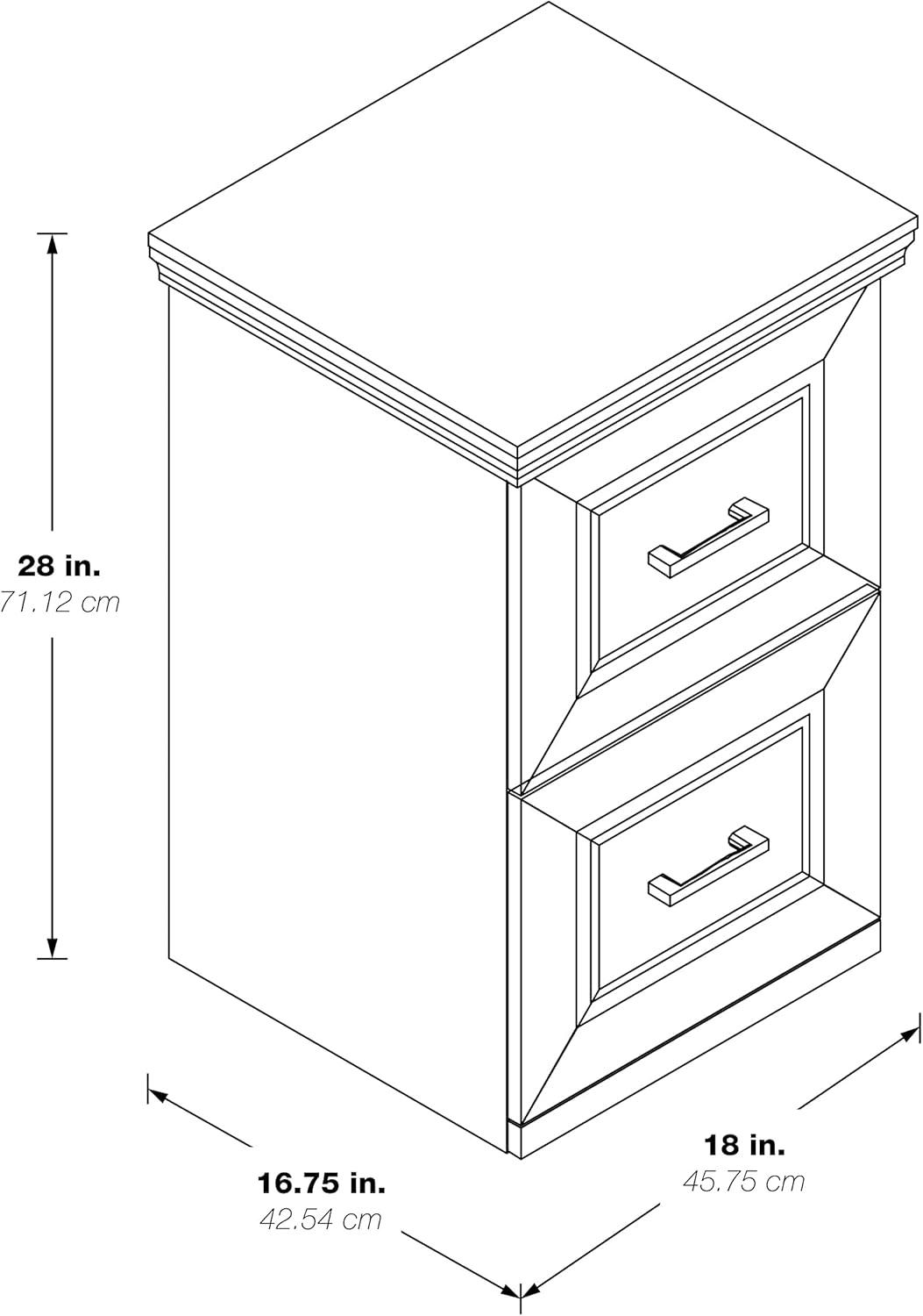 Jefferson Espresso Vertical 2-Drawer File Cabinet with Euro-Glide