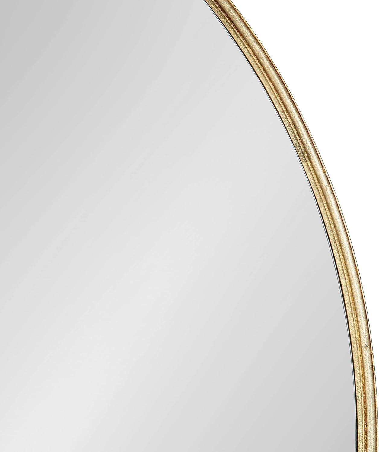 36" x 36" Caskill Round Framed Decorative Wall Mirror Gold - Kate & Laurel All Things Decor