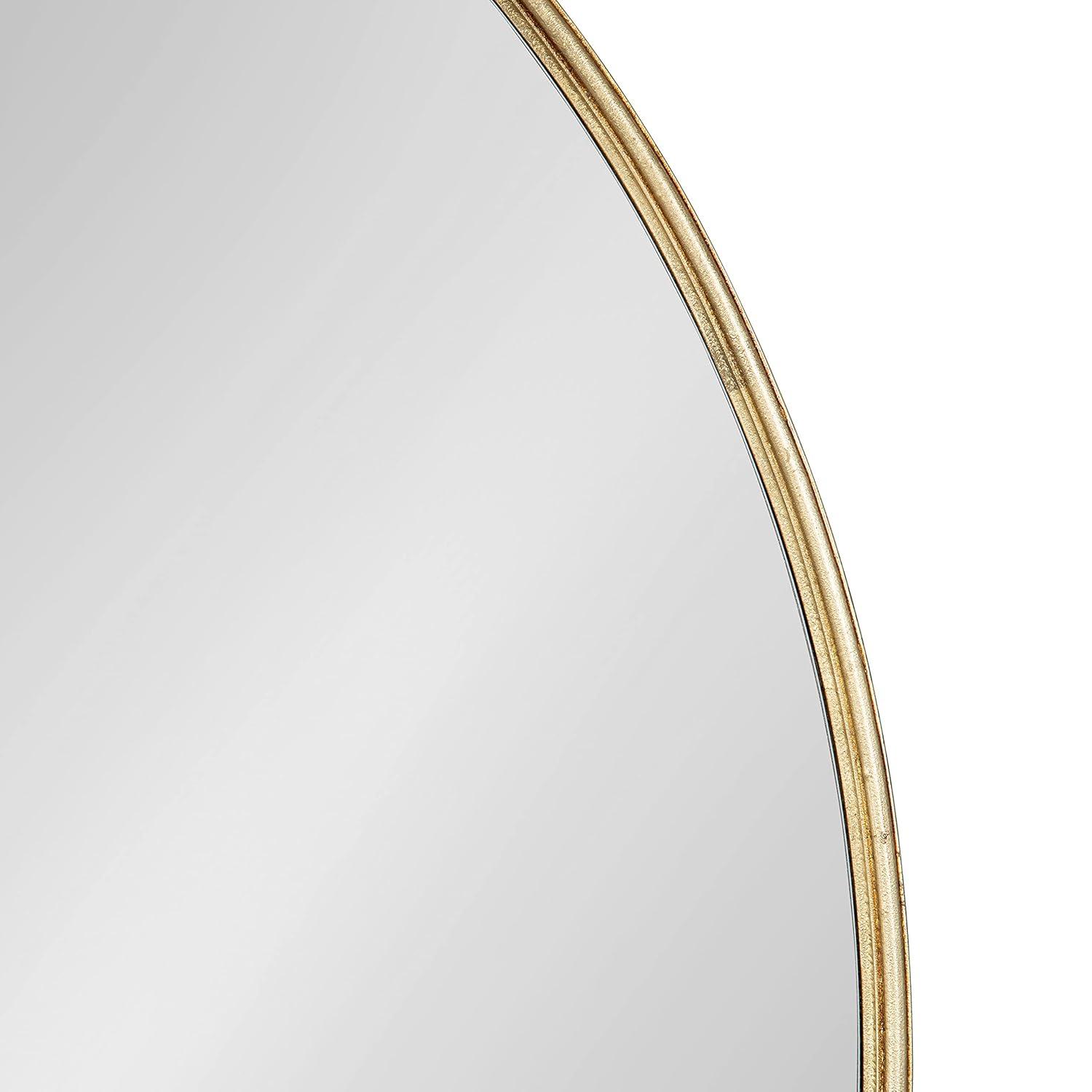 36" x 36" Caskill Round Framed Decorative Wall Mirror Gold - Kate & Laurel All Things Decor