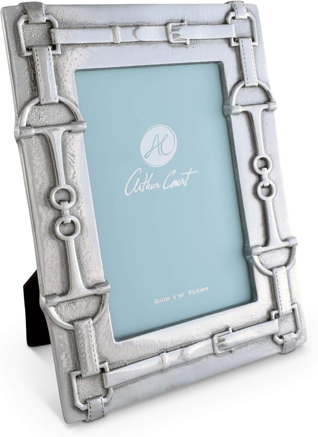 Arthur Court Designs Equestrian Silver Metal Embossed Picture Frame