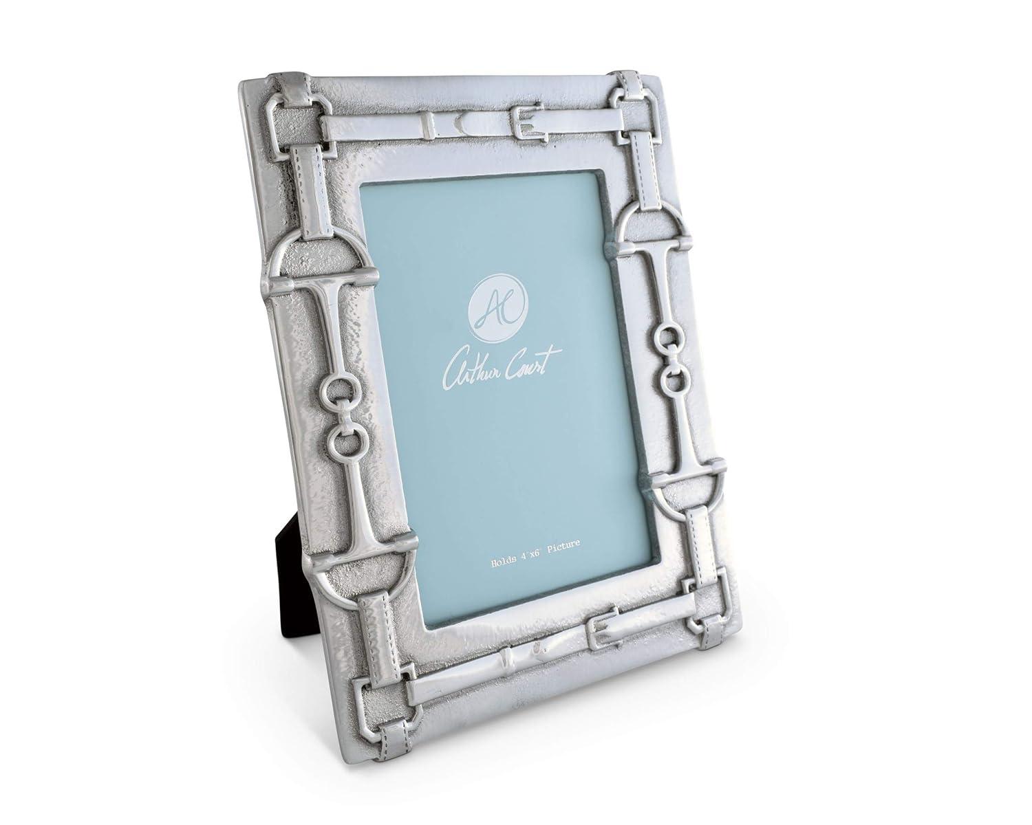 Arthur Court Designs Equestrian Silver Metal Embossed Picture Frame