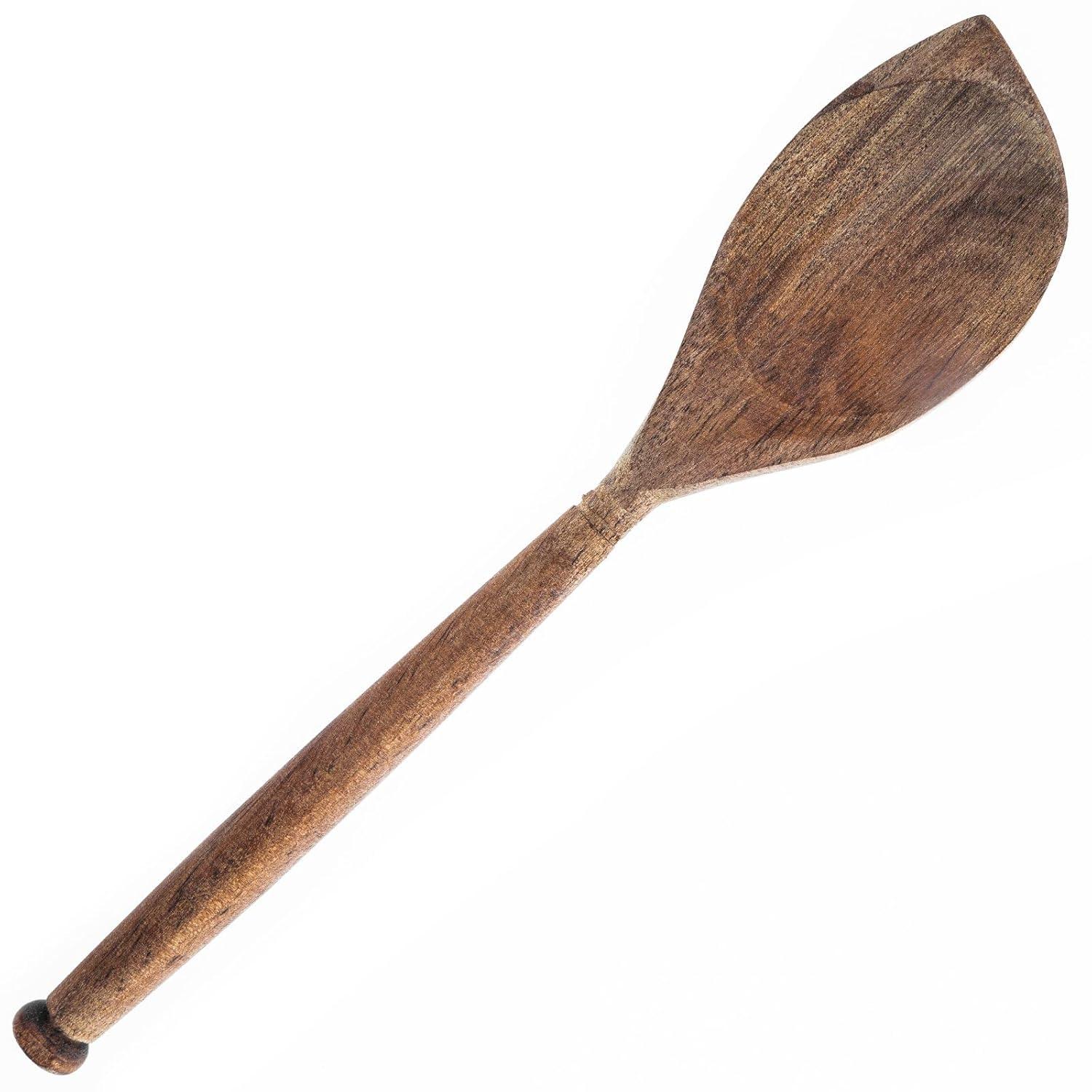 Labrea Life and Home 3pc Solid Acacia Wood Cooking Spoons and Skimmer Kitchen Utensils Set 12 Inch
