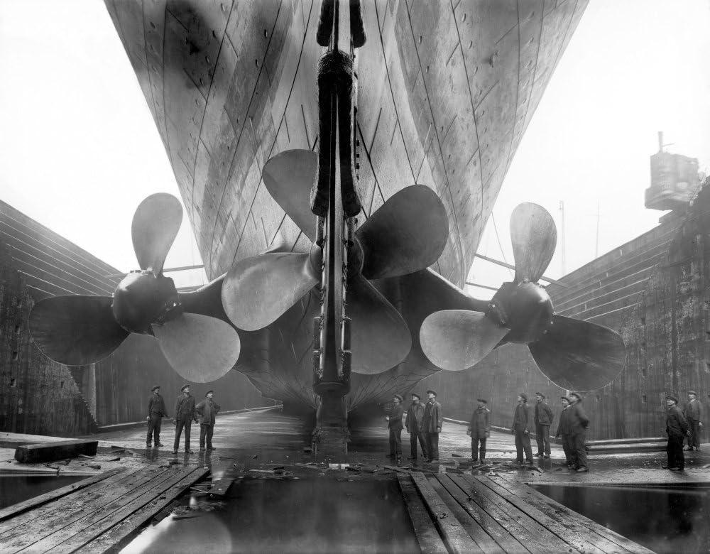 Vintage Maritime History Photo of The Rms Titanic S Propellers As The Mighty Ship Sits in Dry Dock Poster Print - 16 x 12