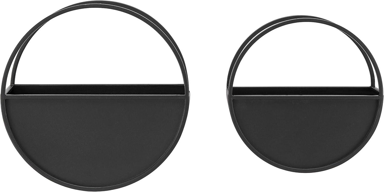 Black Iron Round Wall Planter Set for Indoor Plants