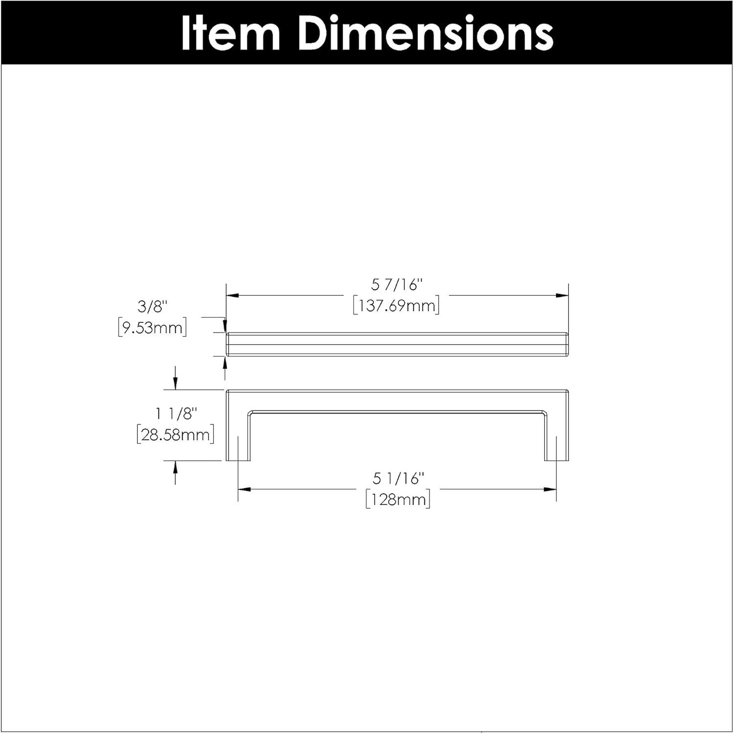 Skylight Kitchen Cabinet Handles, Solid Core Drawer Pulls for Cabinet Doors, 5-1/16" (128mm)