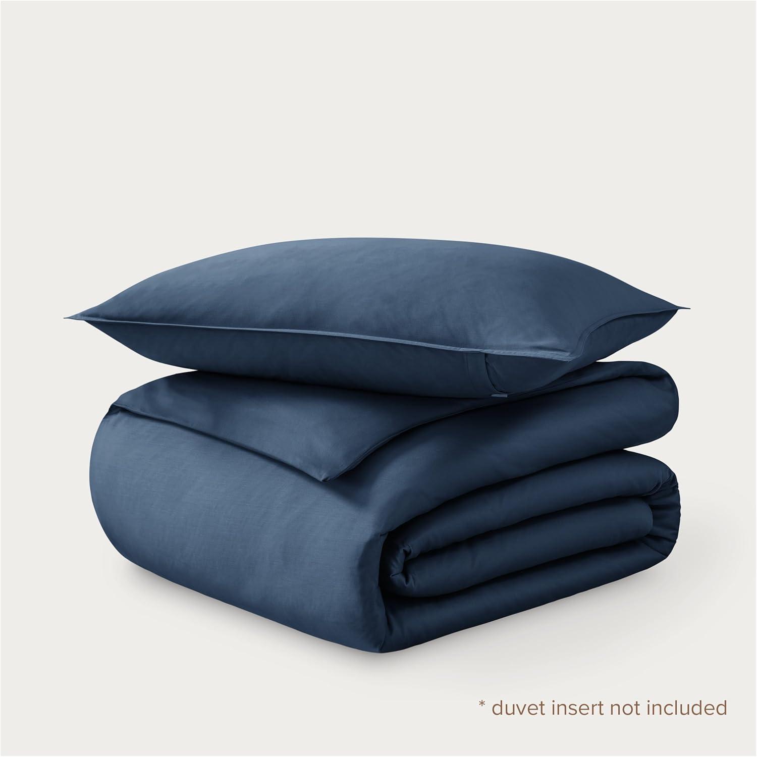 Bare Home 400 Thread Count Organic Cotton Sateen Duvet Cover Set