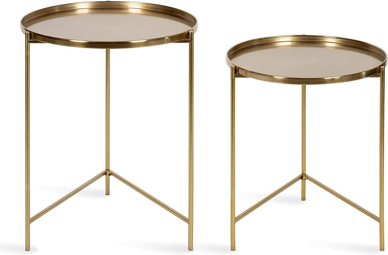 Kate and Laurel Ulani Round Metal Accent Table Set