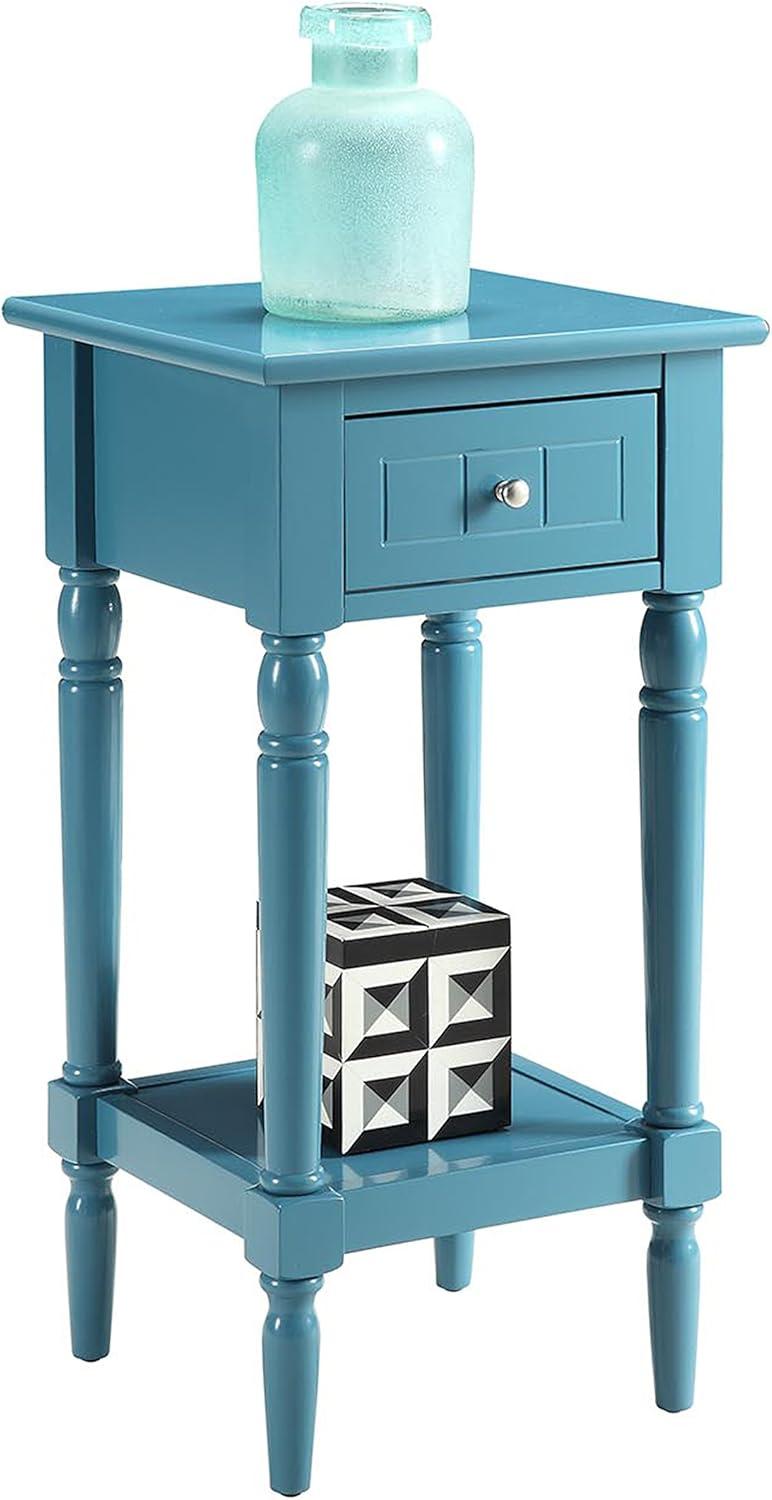 Convenience Concepts French Country Khloe Square End Table in Blue Wood Finish