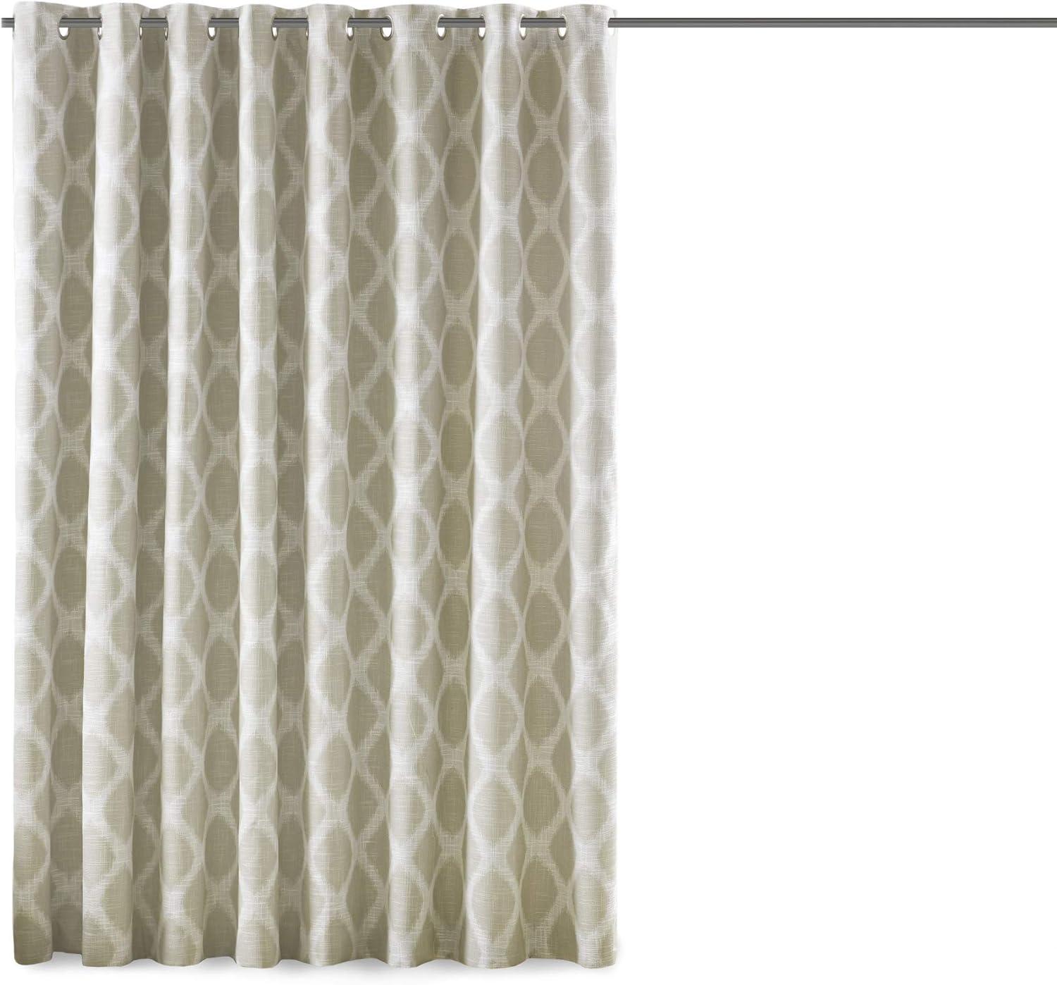 Sun Smart Blakesly Printed Ikat Blackout Patio Curtain - 100x84" - Taupe