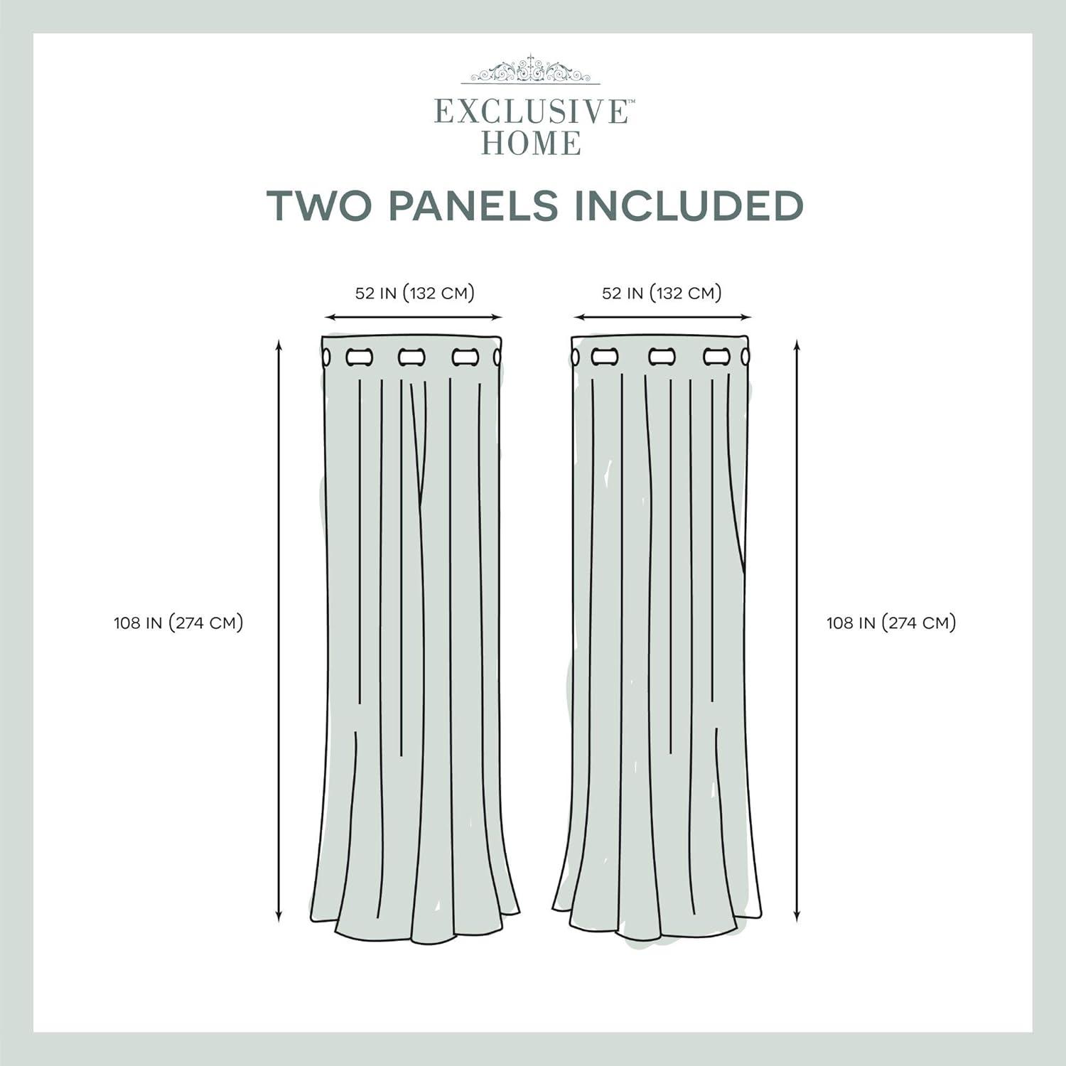Exclusive Home Medallion Room Darkening Blackout Grommet Top Curtain Panel Pair, 52"x108", Teal