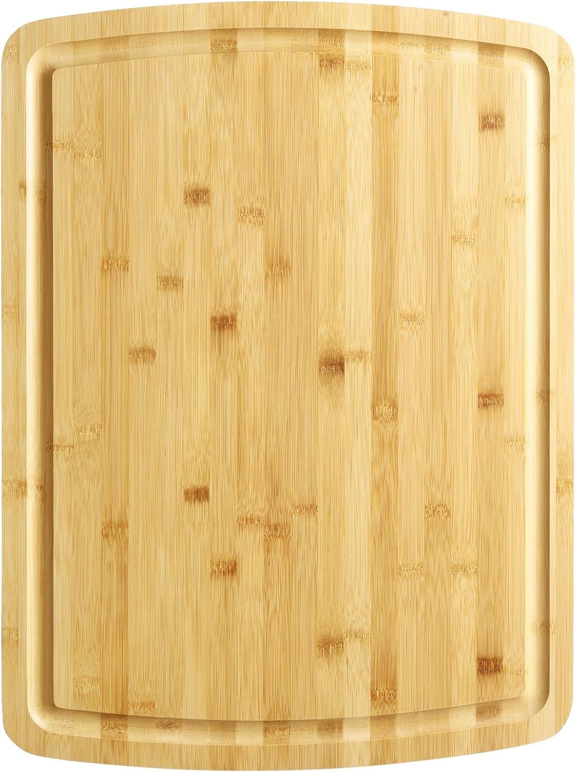 STRELECT 24" Bamboo Cutting Boards for Kitchen, Extra Large Wood Cutting Board with Deep Juice Groove Heavy Duty Chopping board, 24" x 18"