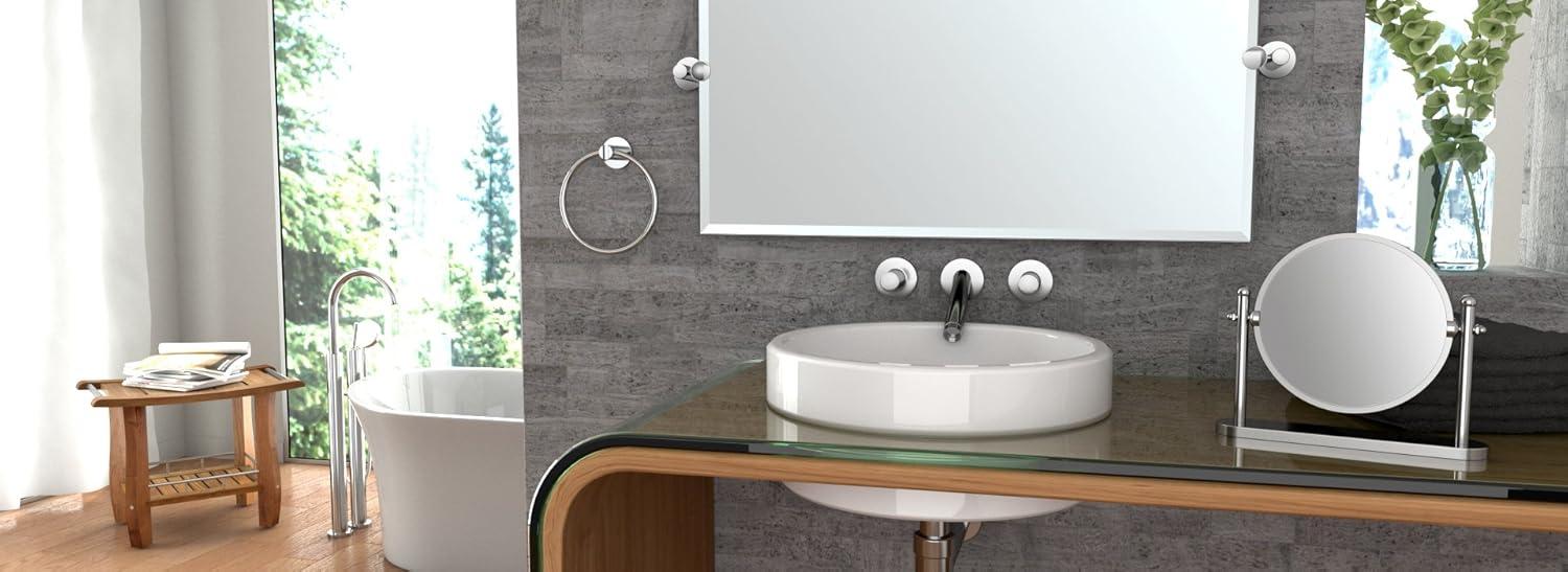 Elegant Chrome Frameless Oval Pivoting Bathroom Mirror