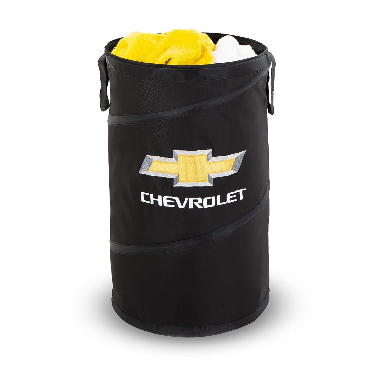 Pop-Up Spiral Laundry Hamper Bag Heavy Duty Polyester - Holds 2 Loads - 15 x 25 inch  - (Black) - Chevy