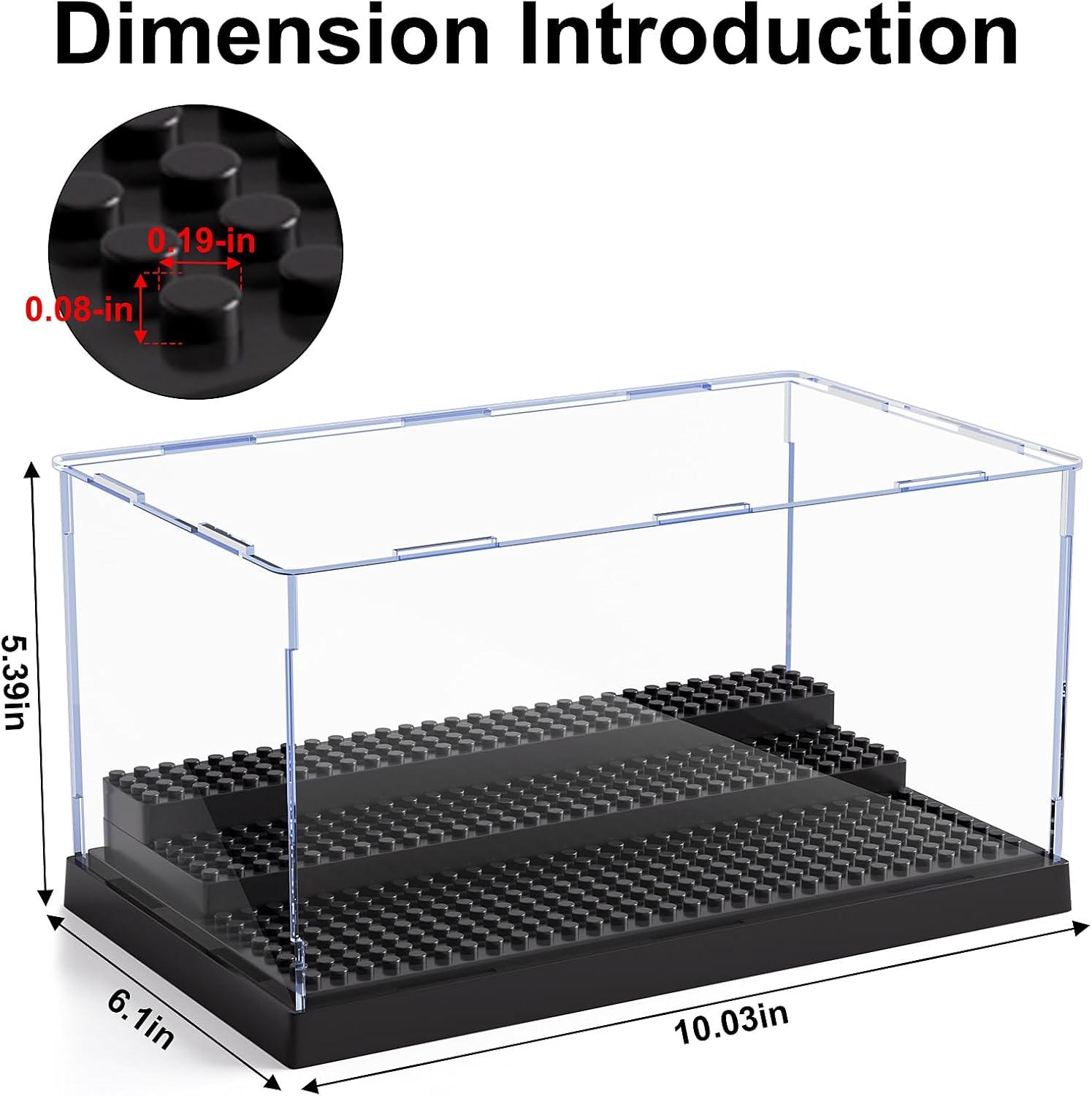 Display Case for Minifigure Action Figures Blocks, Removable Acrylic Display Box Storage for Collection Bricks Blocks Toys Models Minifigures