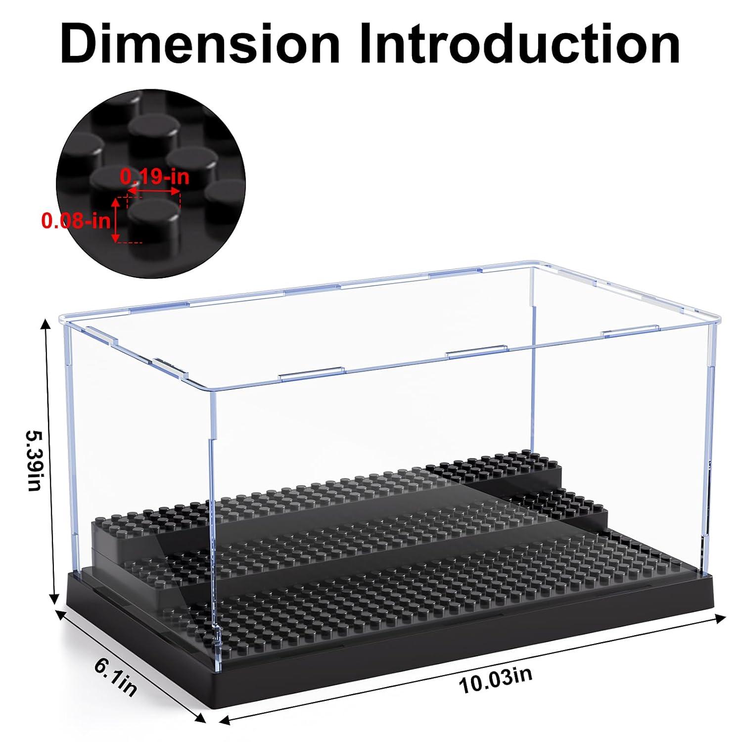 Display Case for Minifigure Action Figures Blocks, Removable Acrylic Display Box Storage for Collection Bricks Blocks Toys Models Minifigures