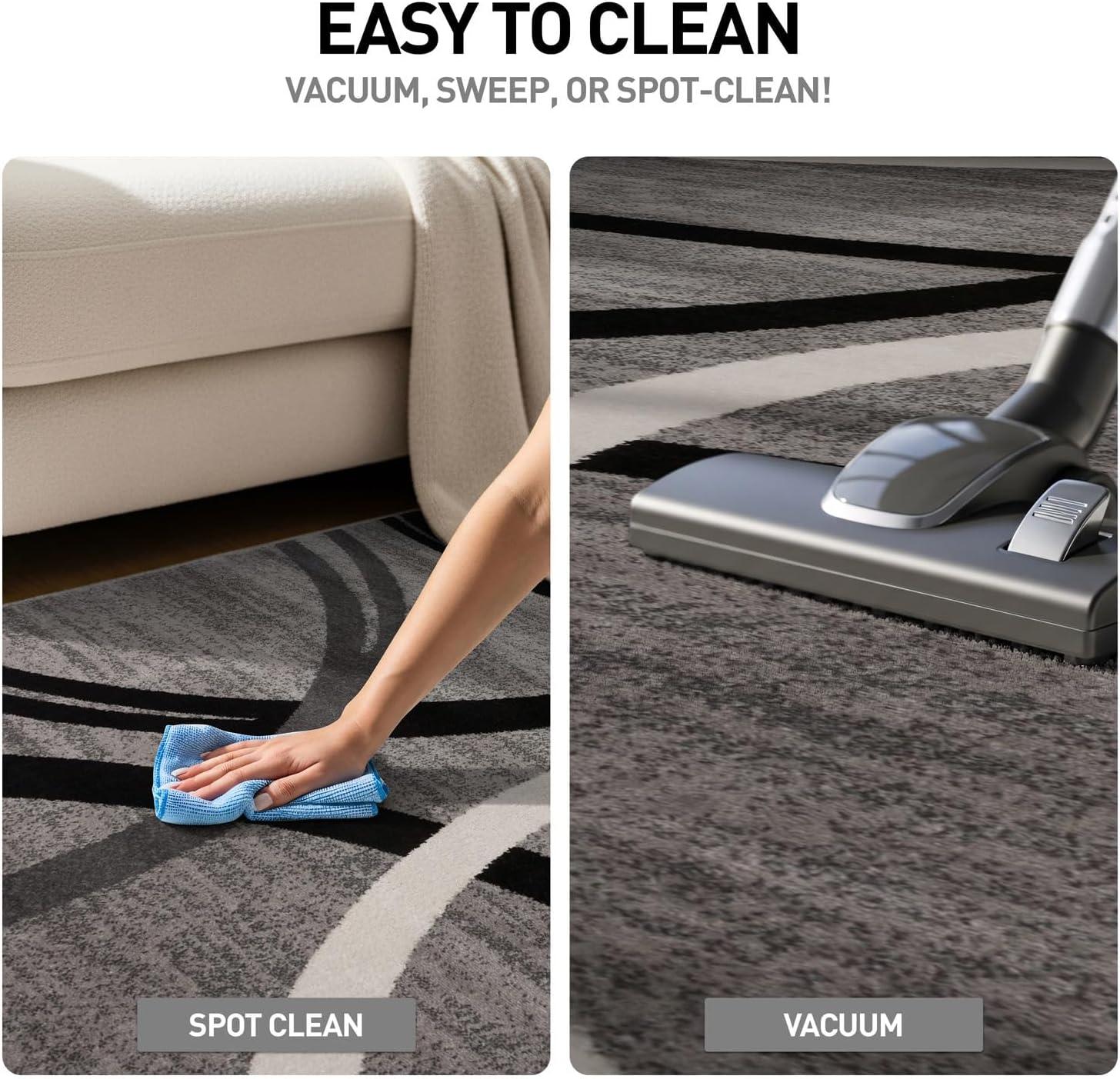 World Rug Gallery Contemporary Abstract Circles Design Gray 2' x 3' Area Rug