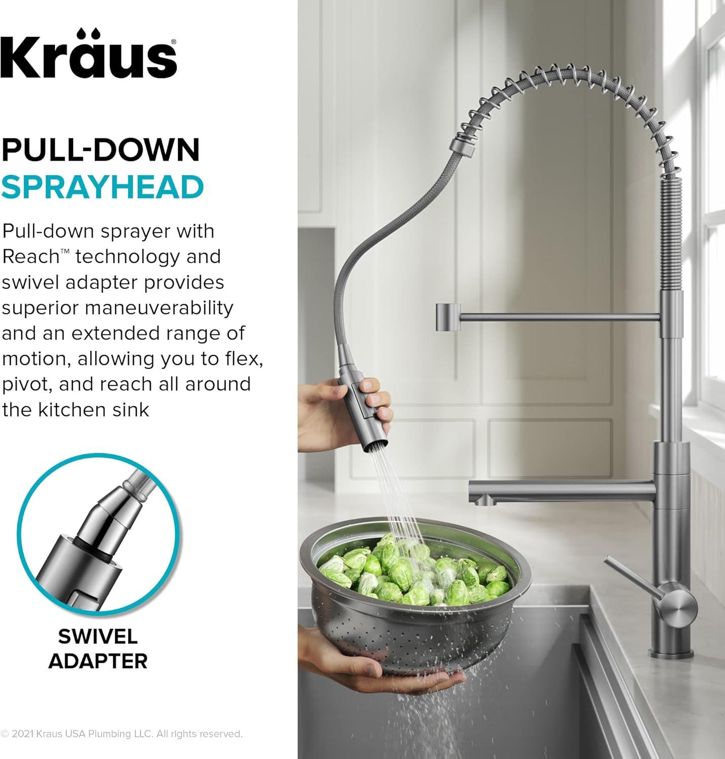 Artec Pro Commercial Style Pull-Down Single Handle Kitchen Faucet with Pot Filler