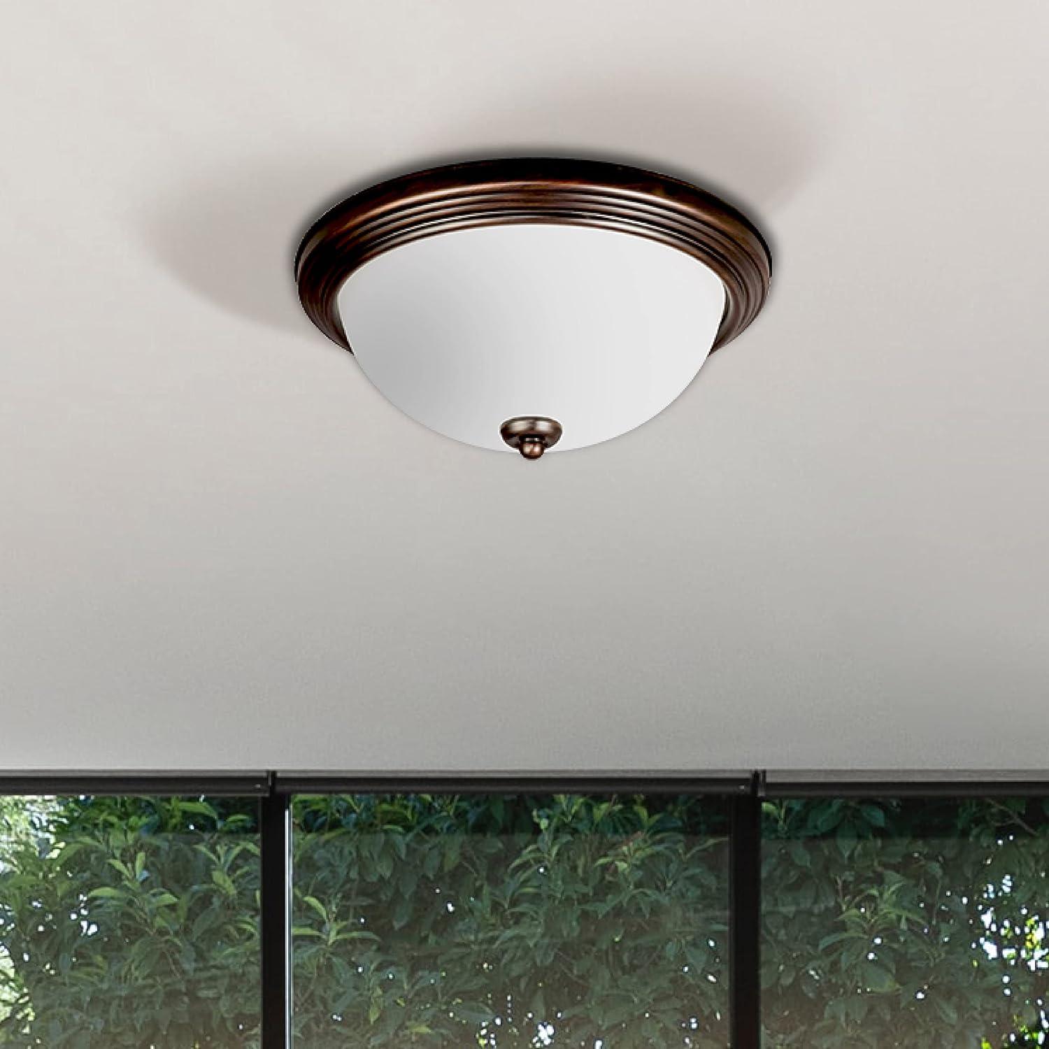Chrome and Glass LED Ceiling Flush Mount Light
