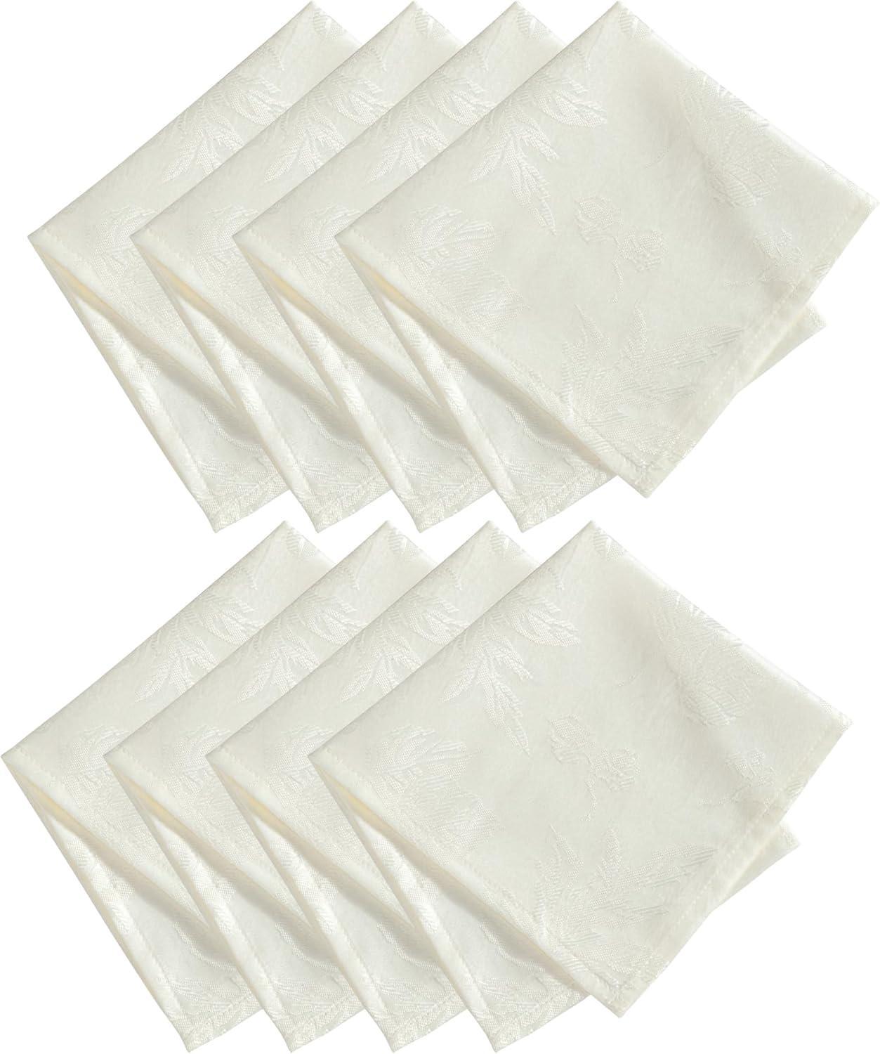 Elrene Elegant Woven Leaves Jacquard Damask Napkin, Set of 8 - Elrene Home Fashions