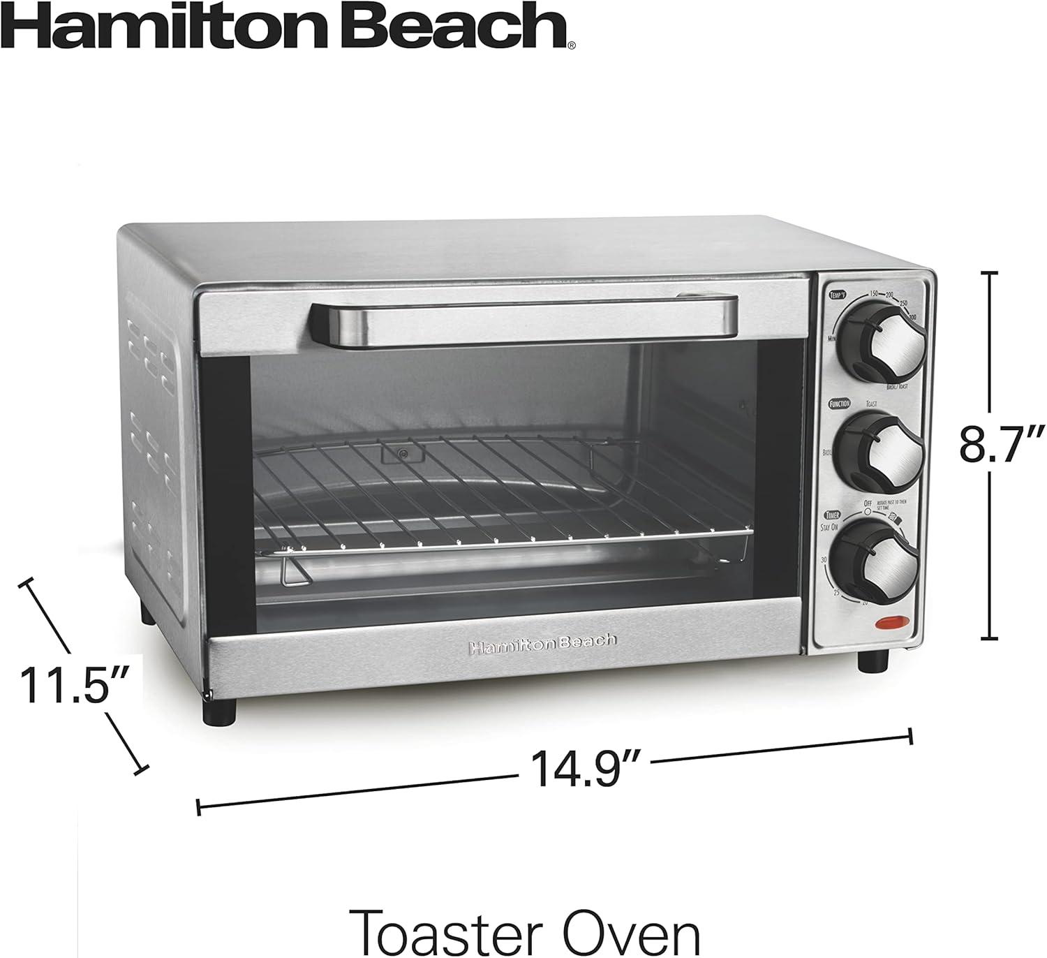 Hamilton Beach® Large 4-Slice Countertop Toaster Oven & Pizza Maker & Reviews | Wayfair
