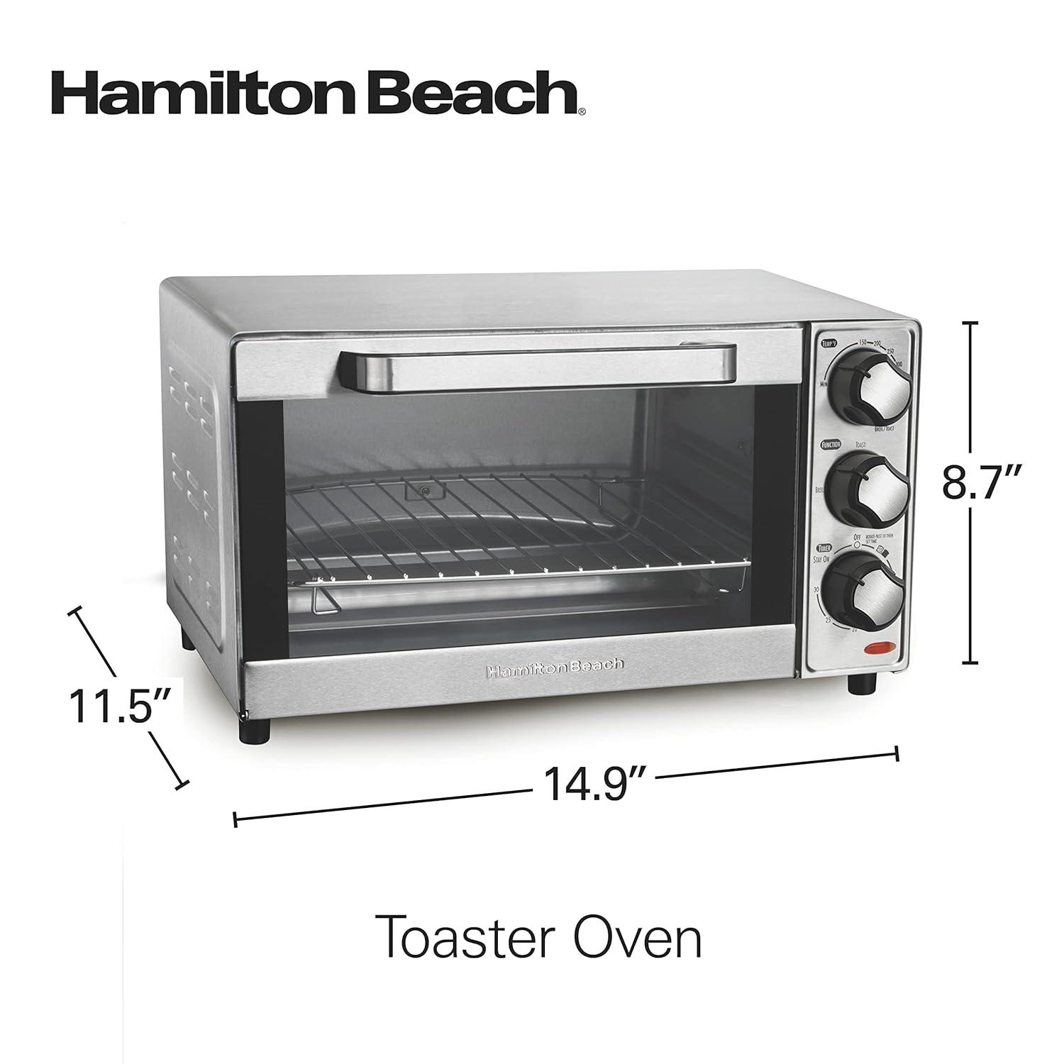 Hamilton Beach® Large 4-Slice Countertop Toaster Oven & Pizza Maker & Reviews | Wayfair