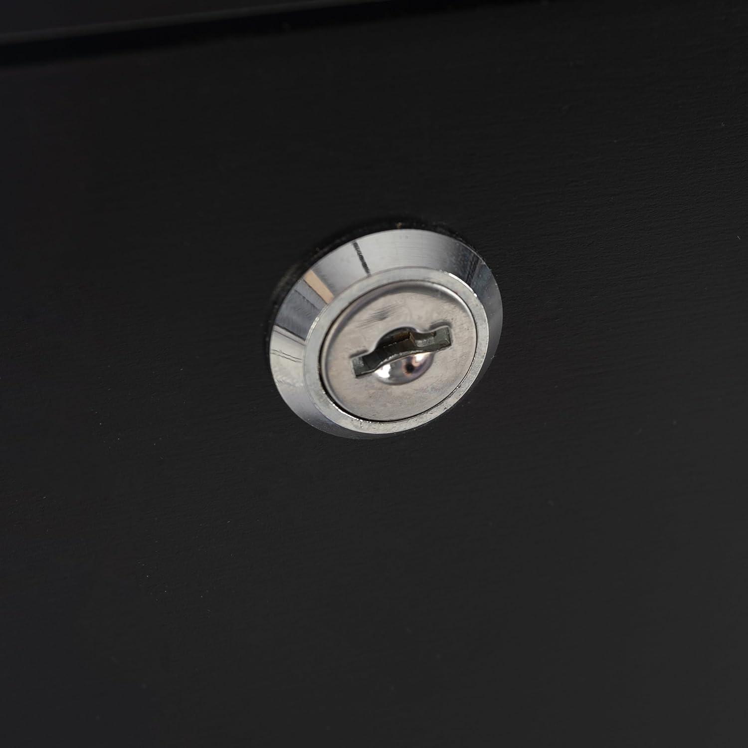 Lavish Home 2-Drawer File Cabinet with Lock and Rolling Wheels (Black)