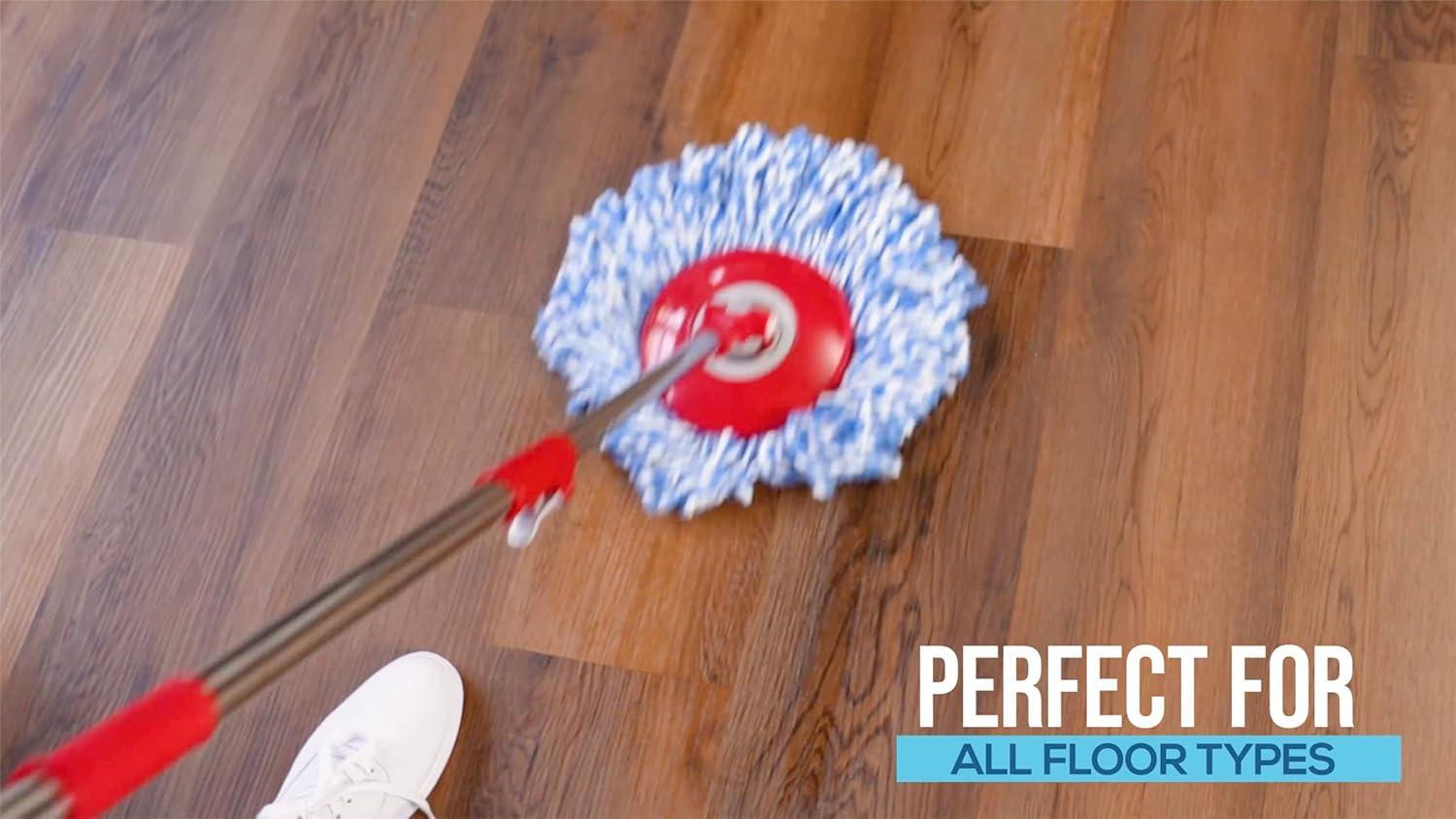 Simpli-Magic Spin Mop and Bucket with Foot Pedal & 3 Microfiber Heads (1 Year Warranty)