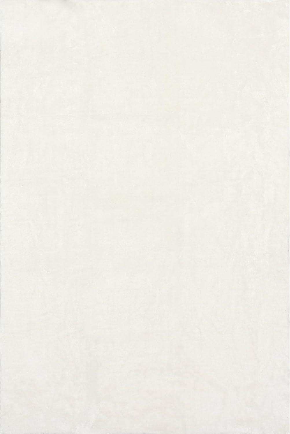 nuLOOM 2' x 3' Cozy Plush SuperiorWash Area Rug, Machine Washable, Non-Slip, Soft Fluffy Shag Carpet for Living Room Bedroom Nursery, Loni Off-white