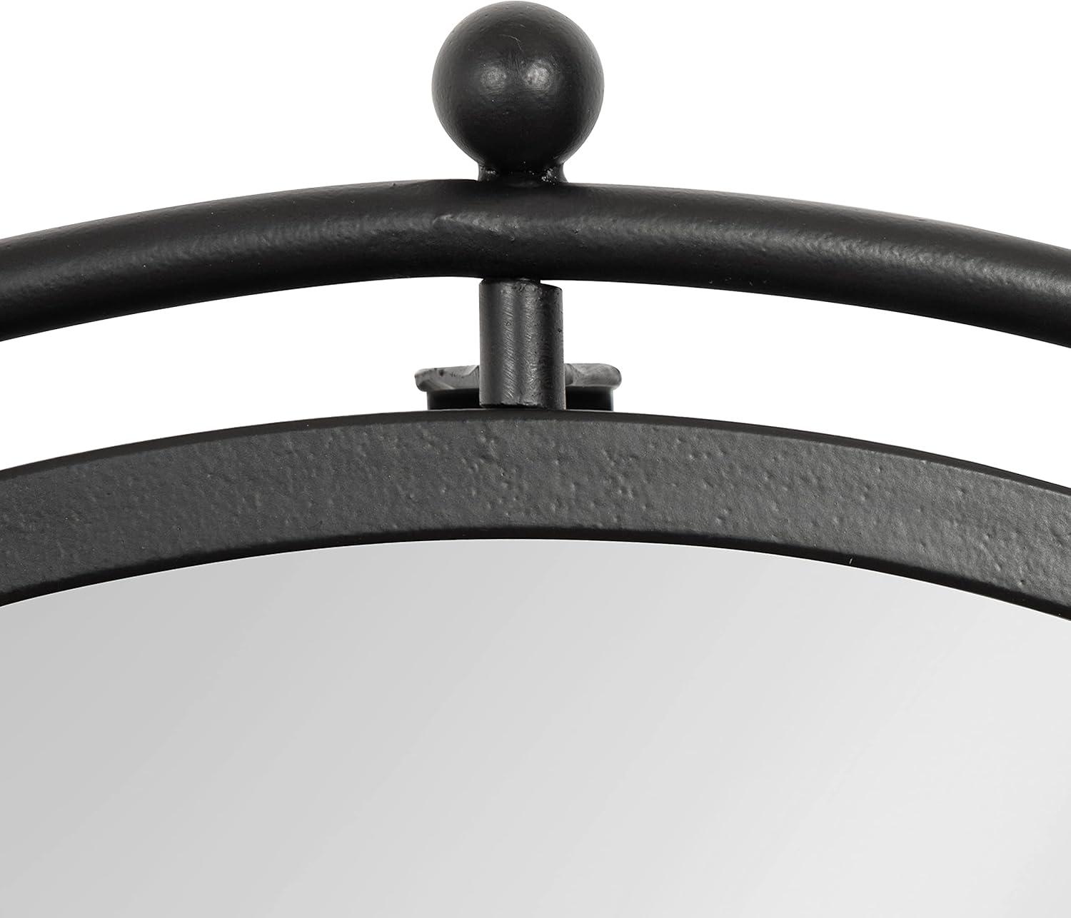 Kate and Laurel Baron Pivot Mirror, Black 21" Diameter