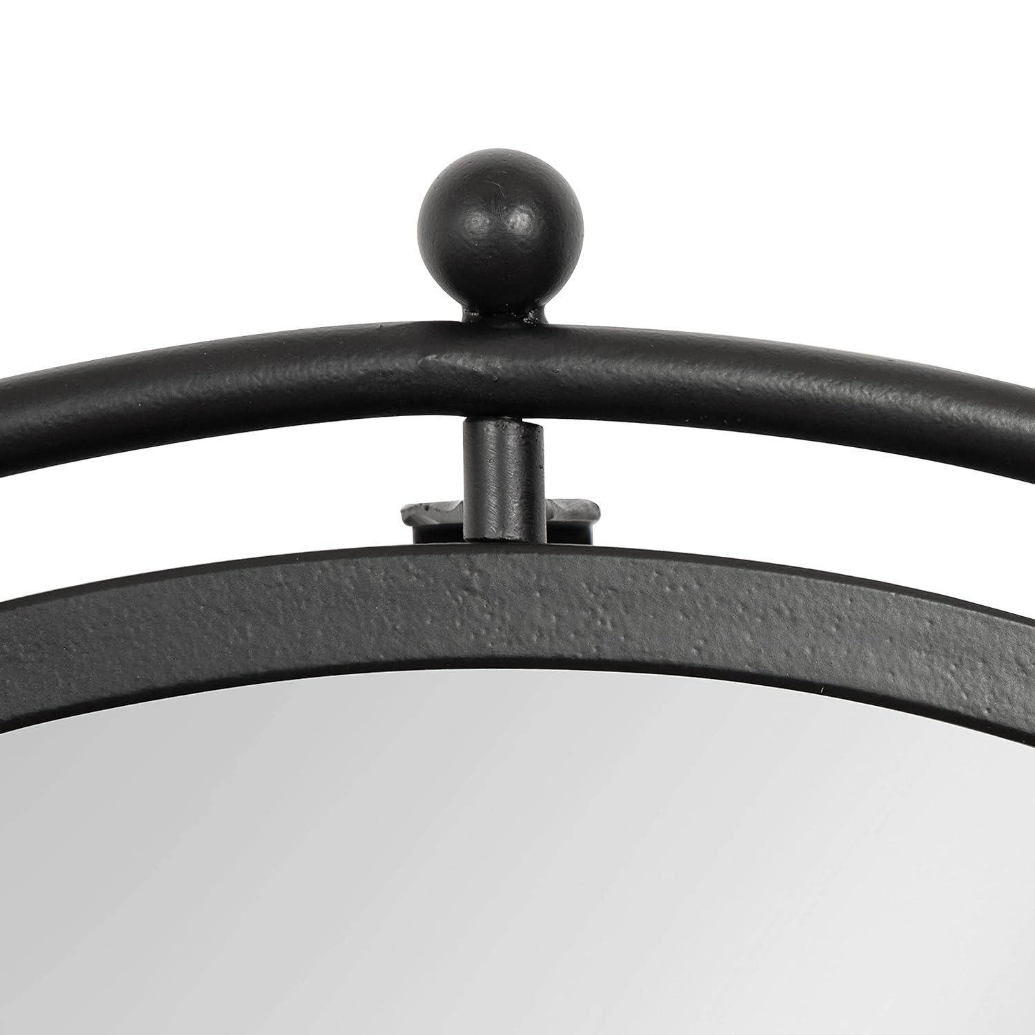 Kate and Laurel Baron Pivot Mirror, Black 21" Diameter