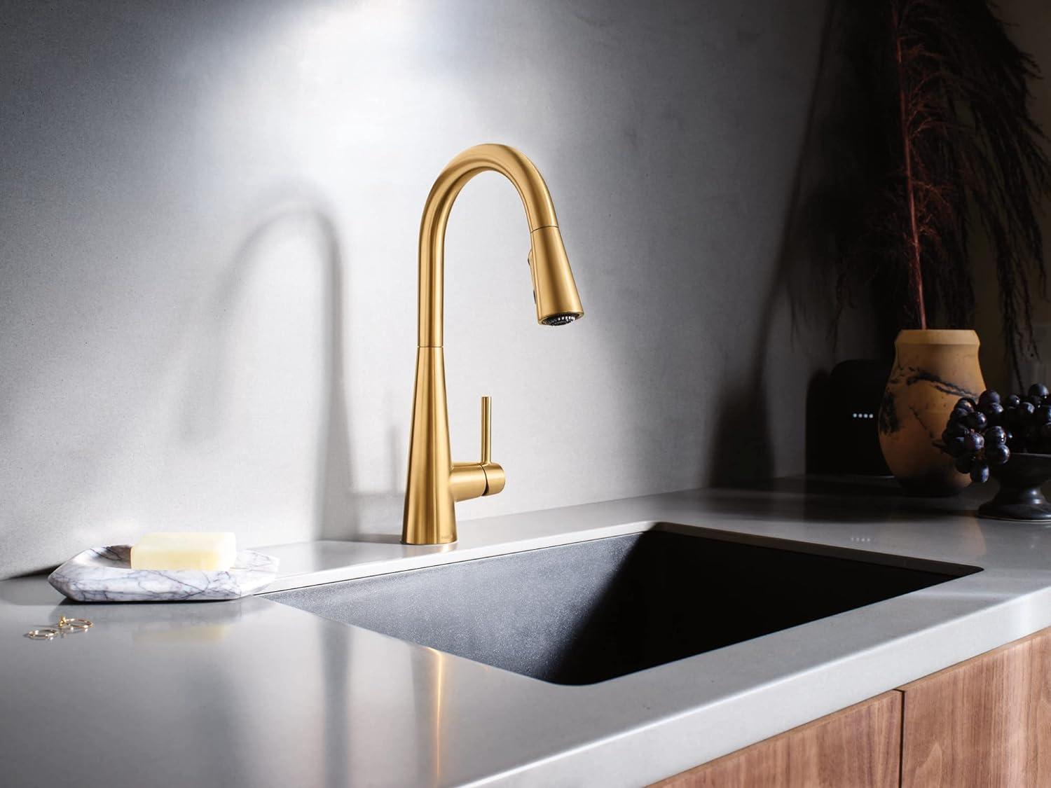 Sleek Pull Down Single Handle Kitchen Faucet with Power Boost Technology and Duralock