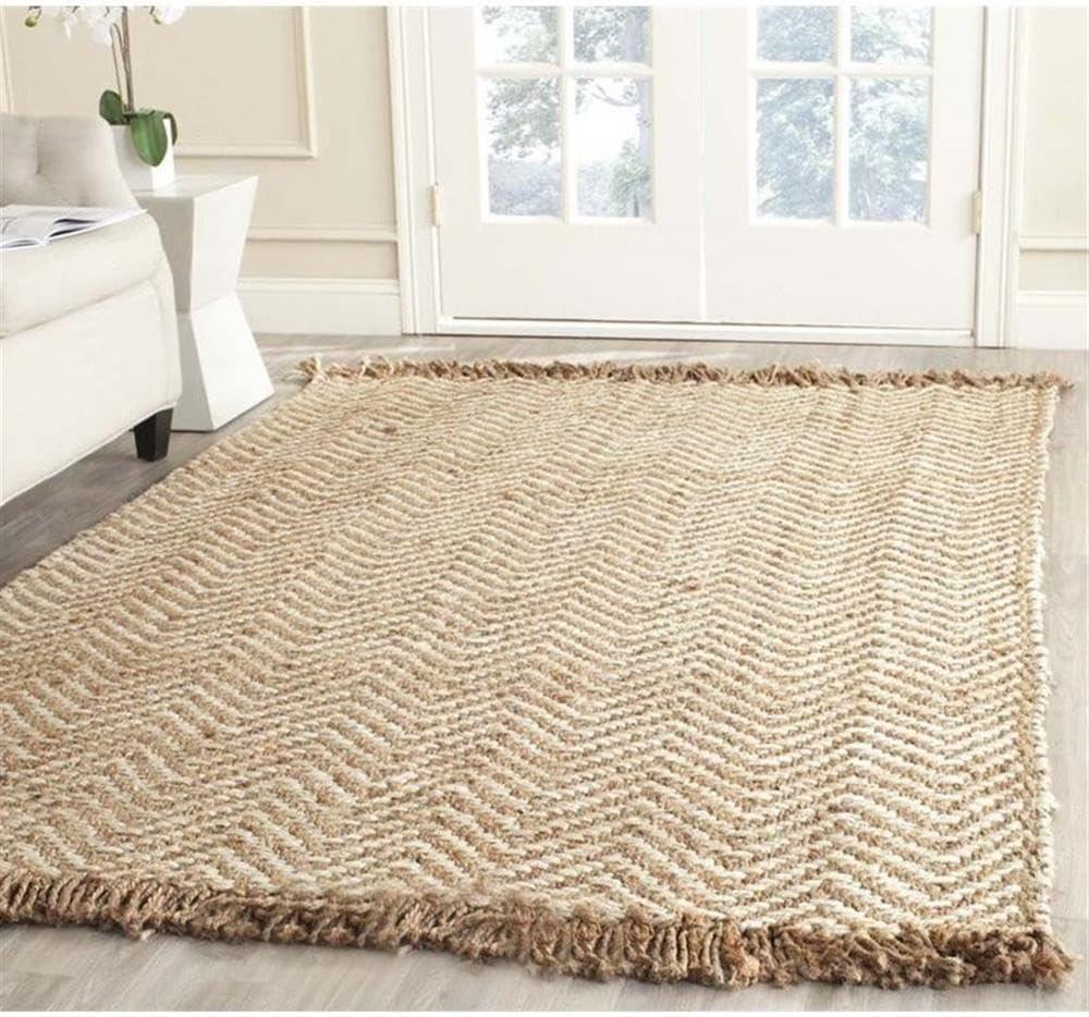 Natural Fiber NF458 Hand Woven Indoor Area Rug - Bleach/Natural - 8'x10' - Safavieh.