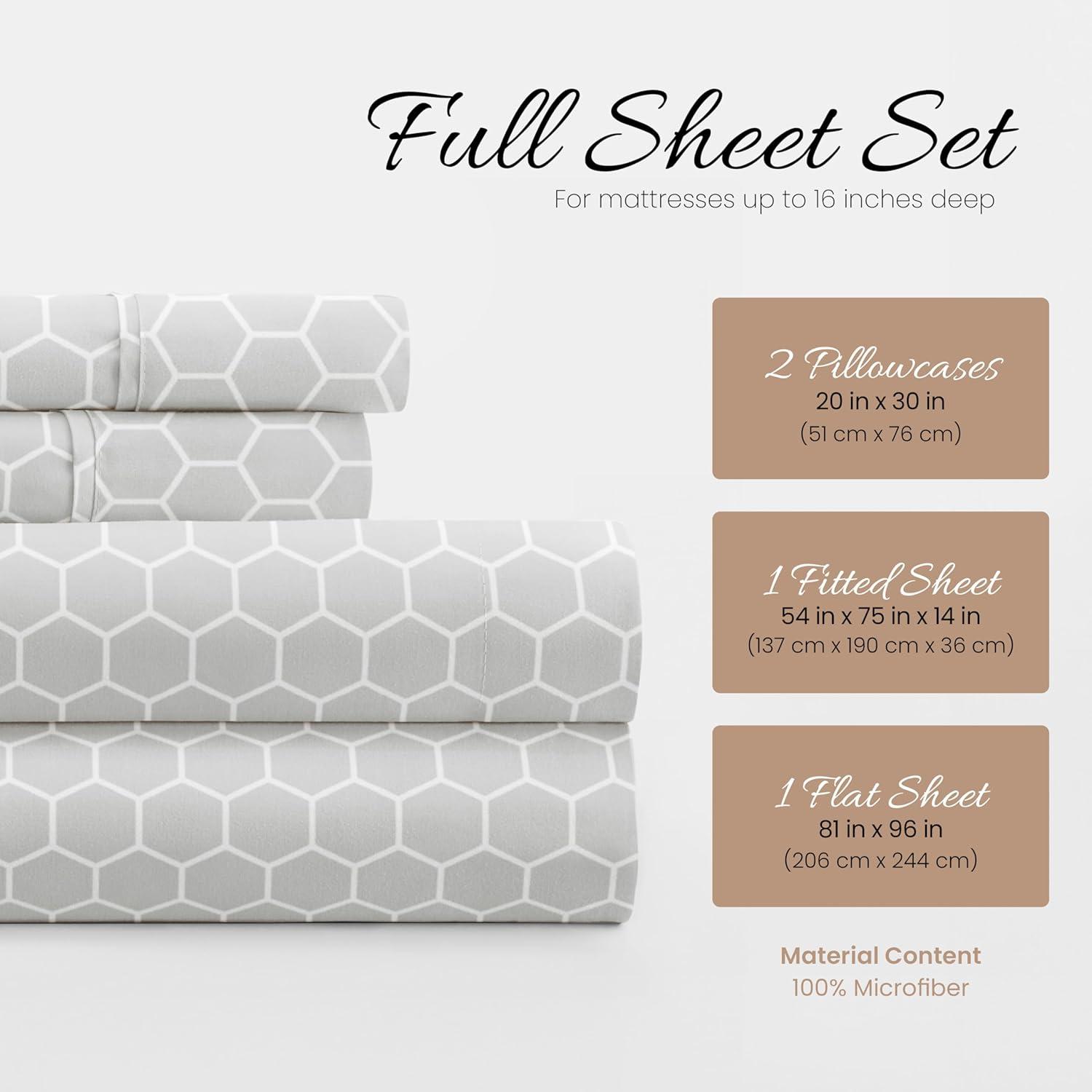 Gray Chevron Full Size Microfiber Bedding Set