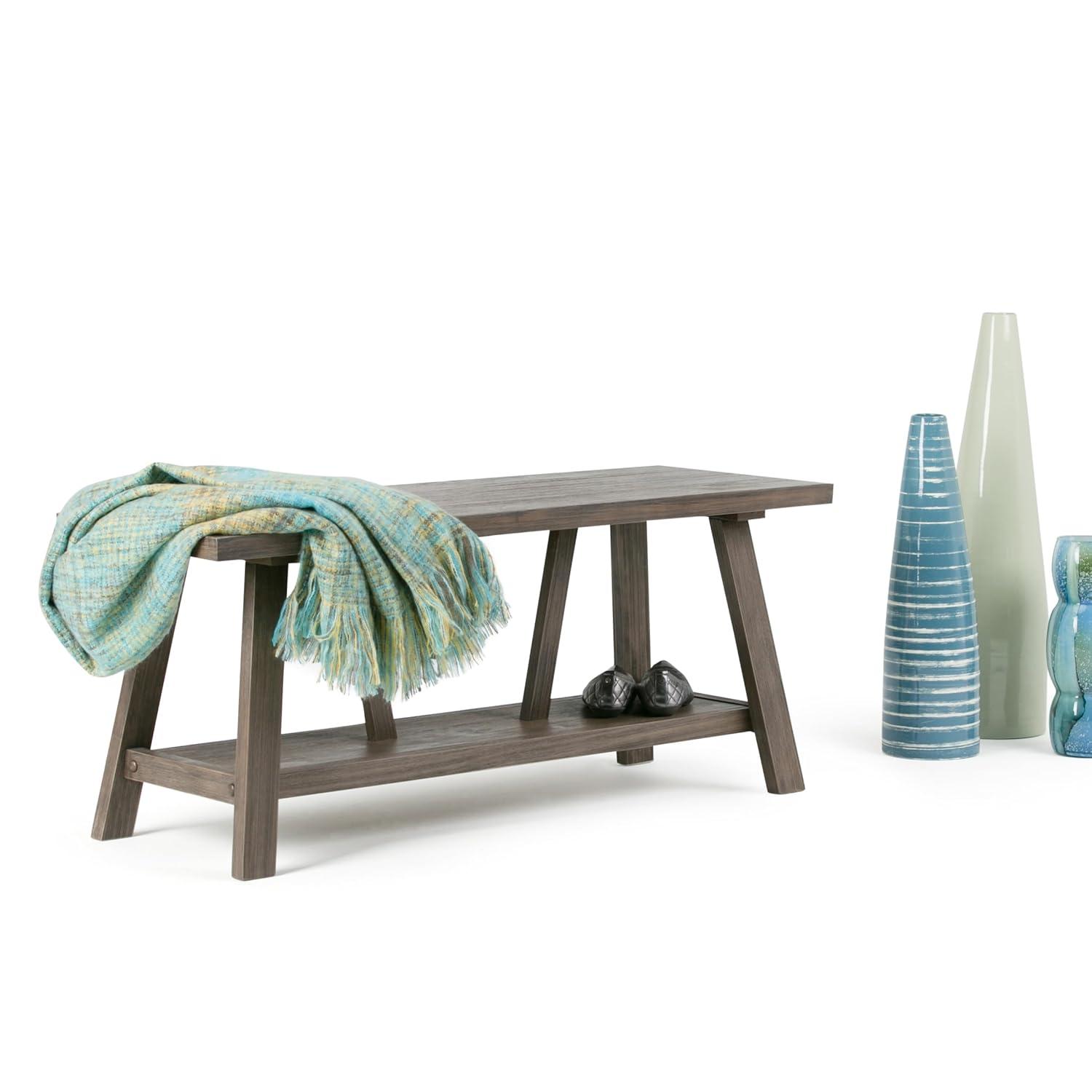 Simpli Home Dylan Solid Wood Storage Bench