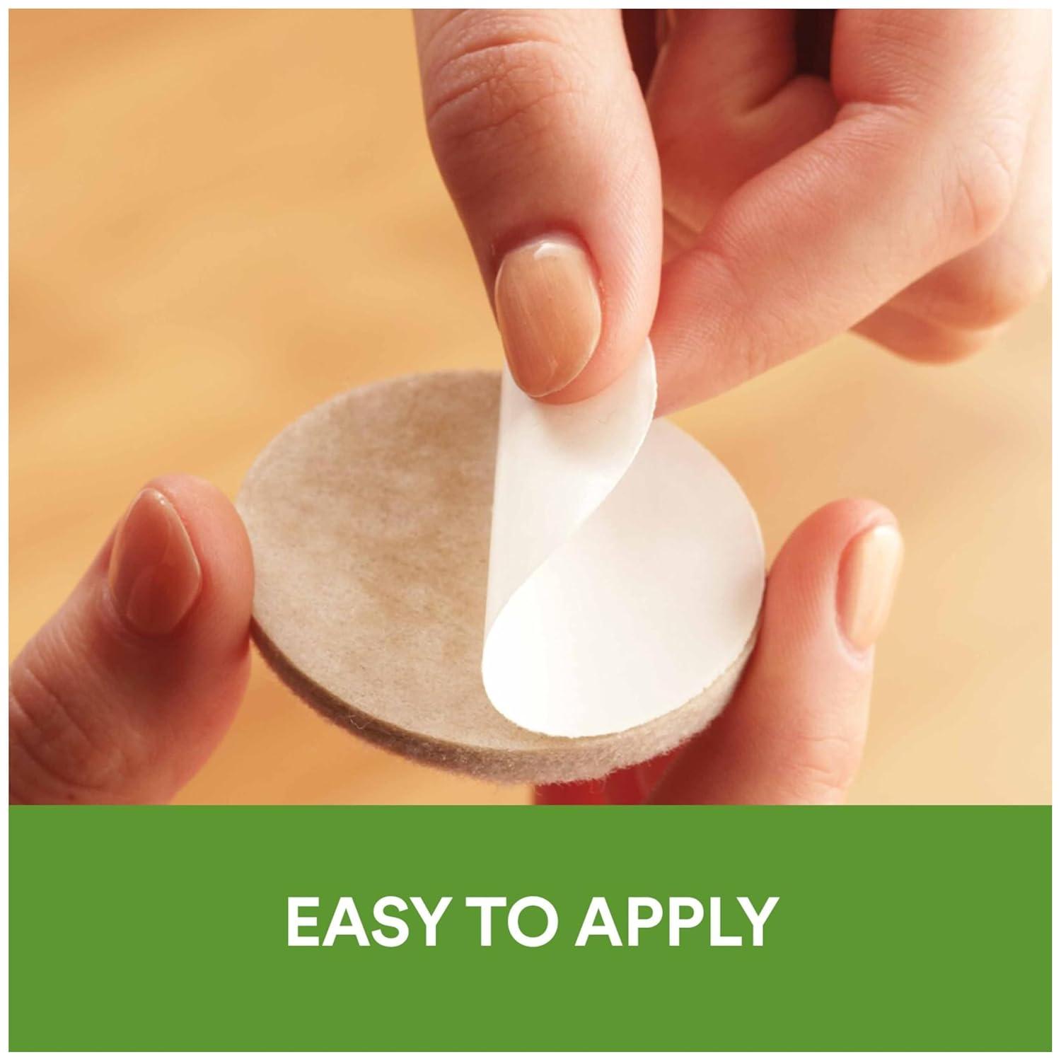 Scotch 1" 32pk Felt Pads Beige: Anti-Scratch Furniture & Chair Leg Protection, Floor Pad, 1" x 0.2" Felt, 32ct