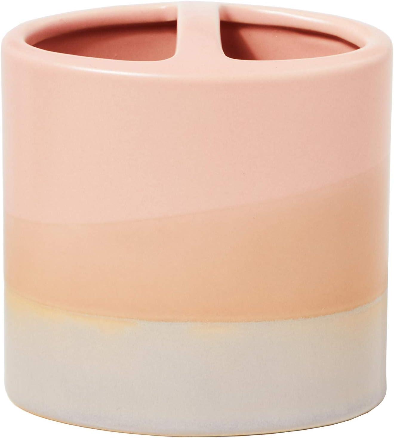 Blush and Neutral Ceramic Toothbrush Holder