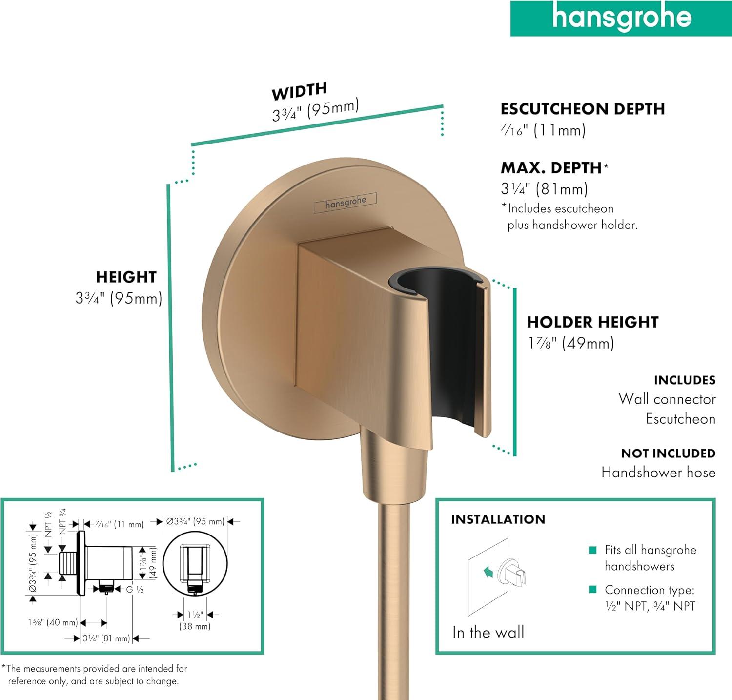 hansgrohe FixFit S Wall Outlet with Handshower Holder