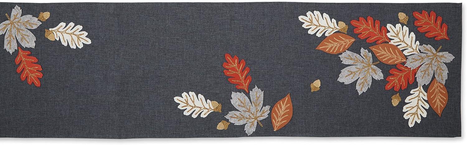 Autumn Leaves Embroidered Table Runner 14x70