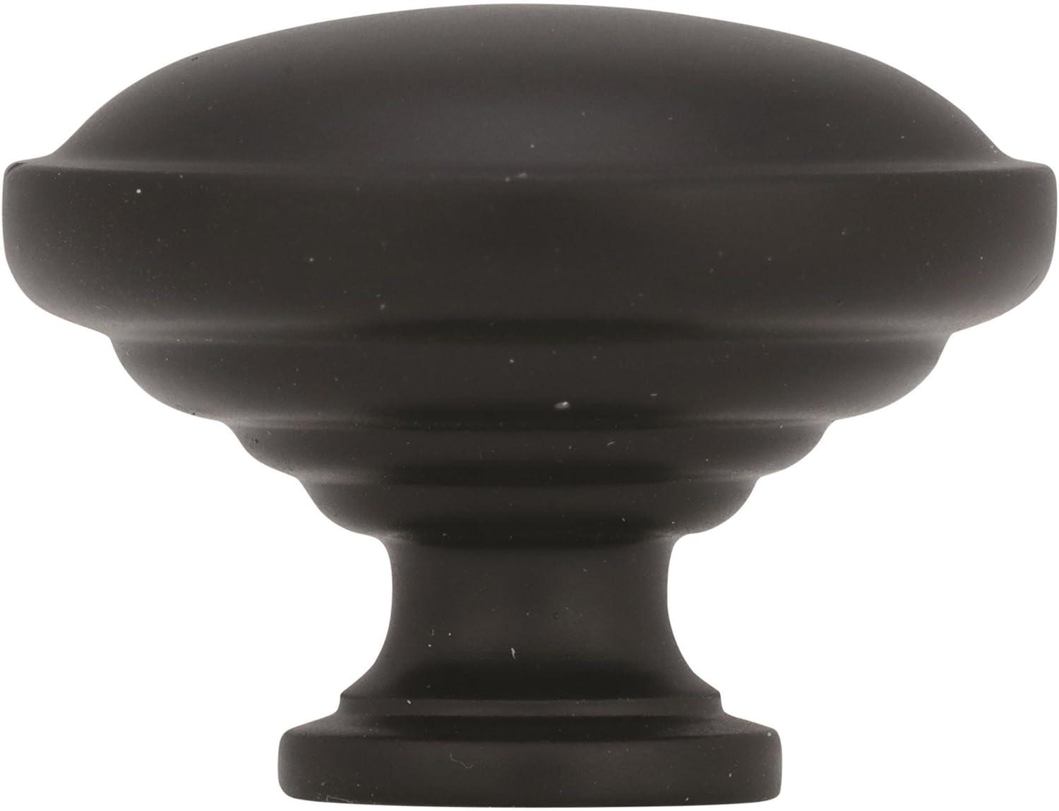 Amerock | Cabinet Knob | Matte Black | 1-1/4 inch (32 mm) Diameter | Everyday Heritage | 1 Pack | Drawer Knob | Cabinet Hardware