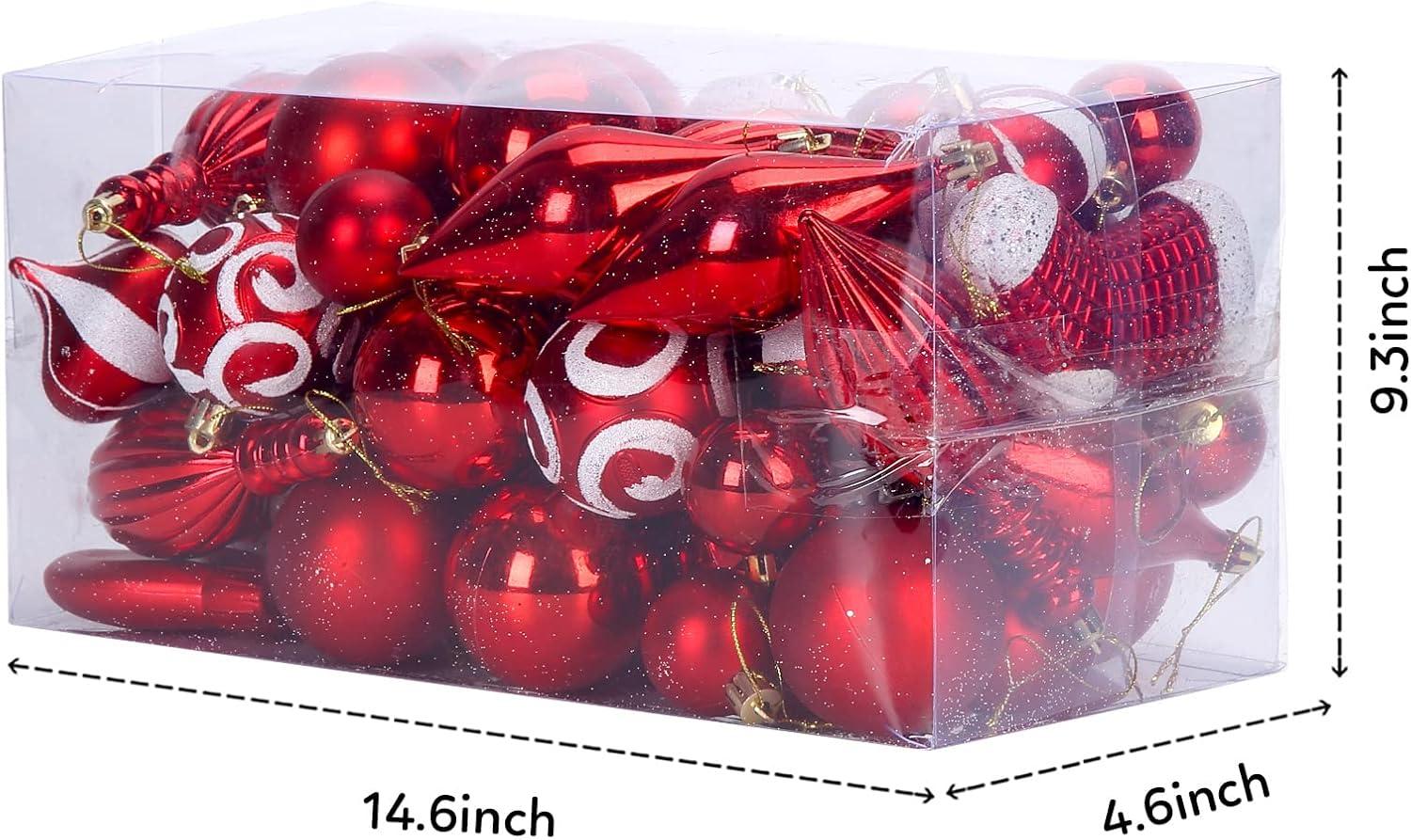 HauiWeiLyai Christmas Ball Ornaments 50pcs Christmas Tree Ornament Pendant Party Supplies Tree Hanging Plastic 1.6 Inch Savings