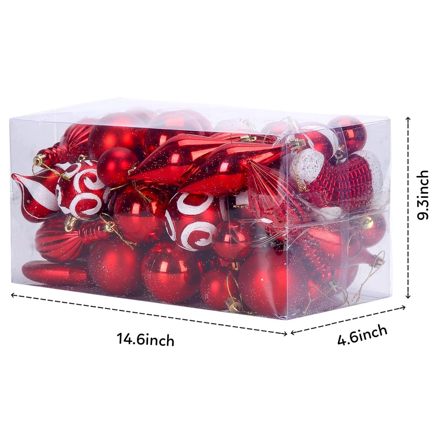 HauiWeiLyai Christmas Ball Ornaments 50pcs Christmas Tree Ornament Pendant Party Supplies Tree Hanging Plastic 1.6 Inch Savings