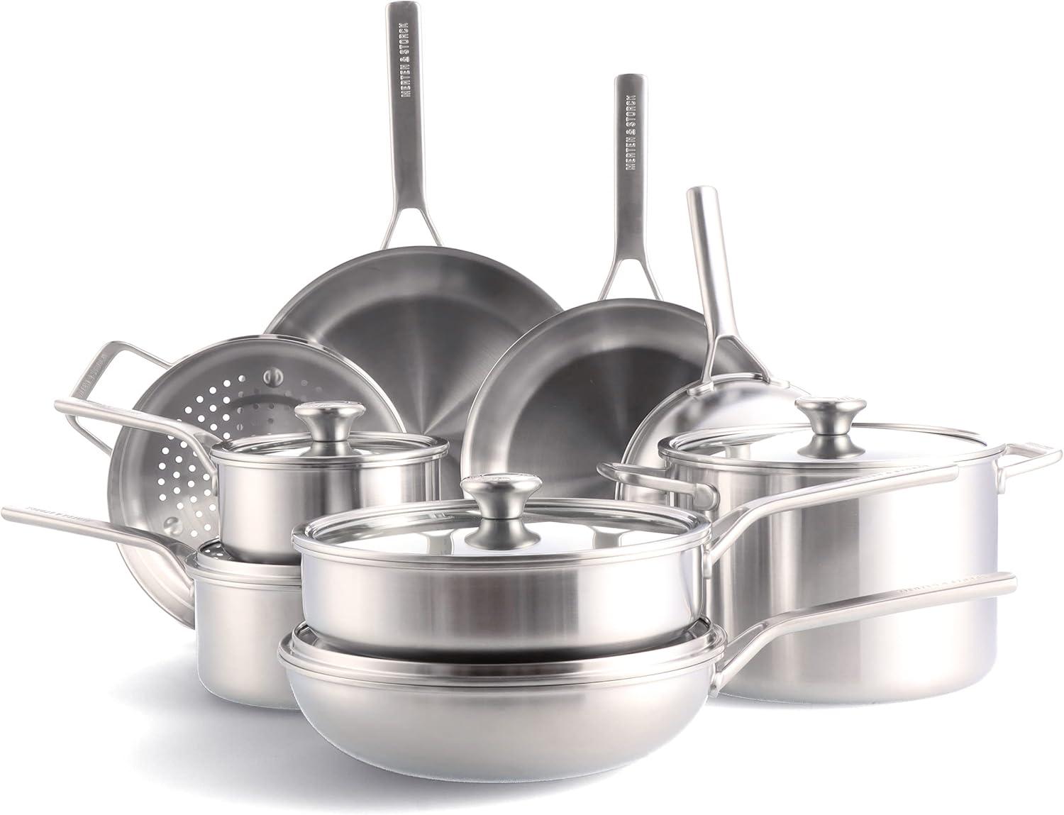 14 - Piece Non-Stick Stainless Steel Cookware Set