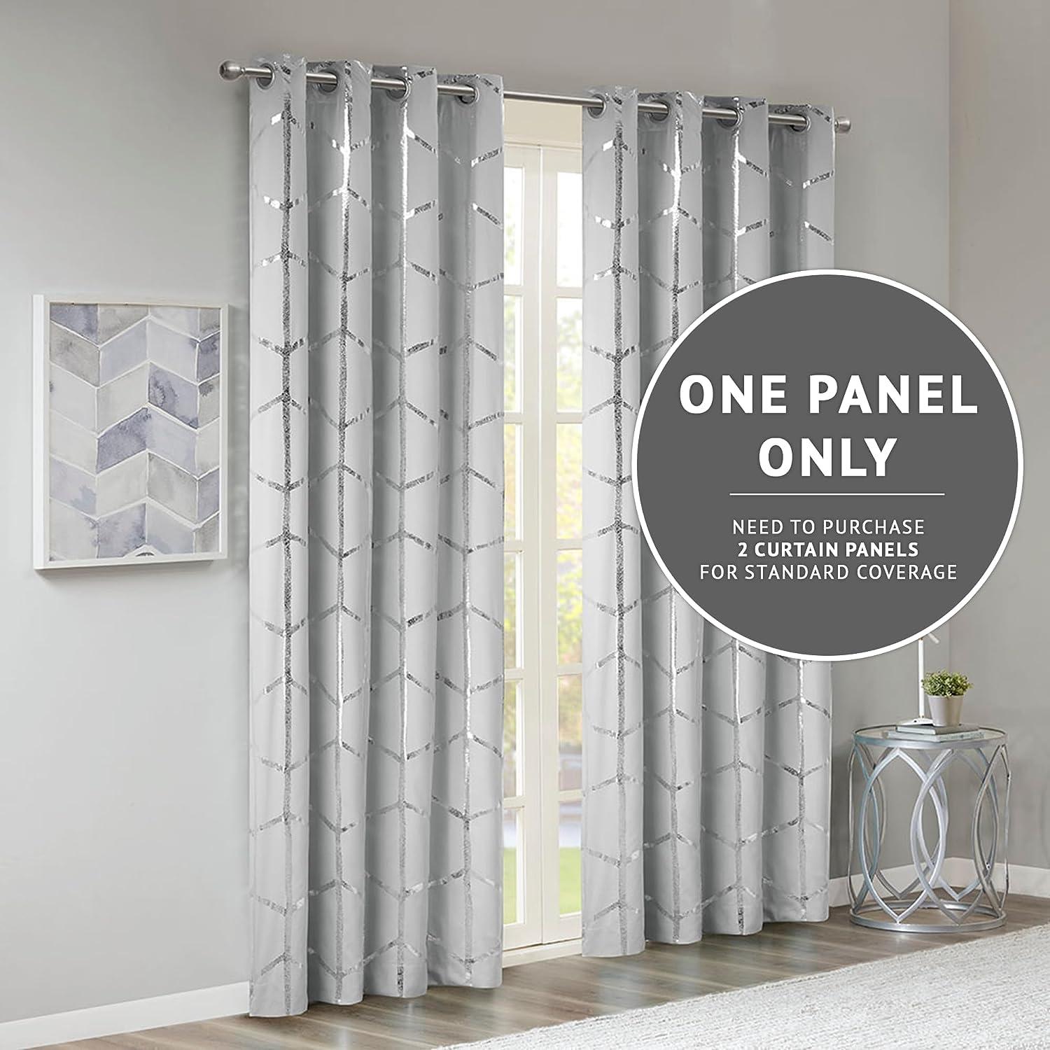 Intelligent Design Raina Geometric Total Blackout Grommet Single Curtain Panel