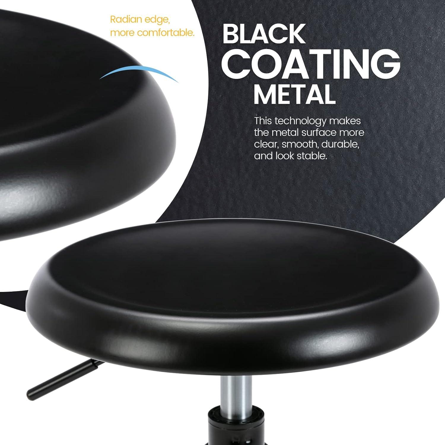 Brage Living 29-32.5 Inch Industrial Adjustable Bar Stool, Swivel Round Seat Metal Barstool with Legs, Backless Heavy Duty Airlift Bar Chair for Kitchen Dining Pub Cafe (Black)