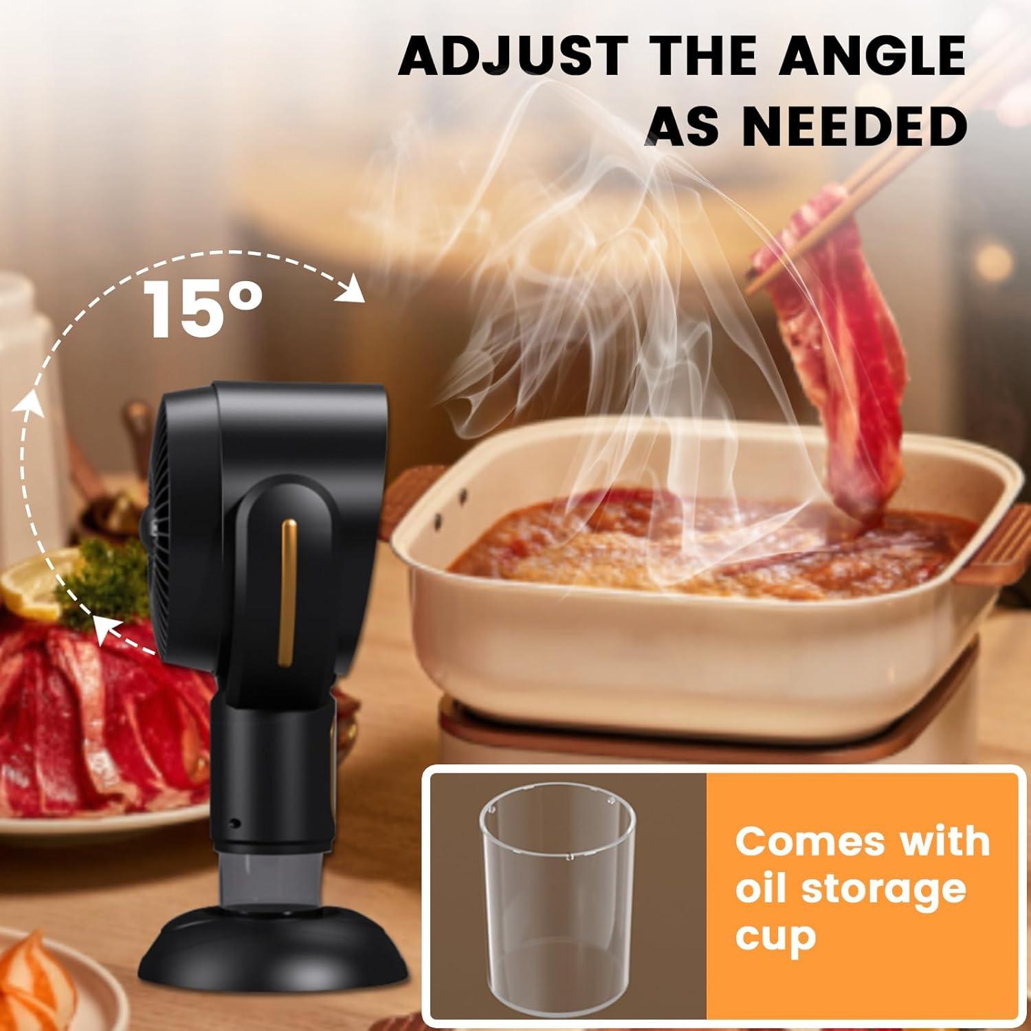 Daiosportswear Smoke Fan for Smoking indoors, the High Fan for Smoking, Wireless Mini Portable Range Anion Desktop Range Hood/Purifier Compact Fan Aromatherapy Diffuser Filter