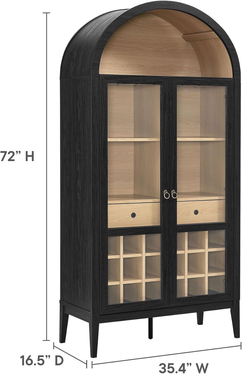 Modway Nolan Arched Bar Cabinet in Black