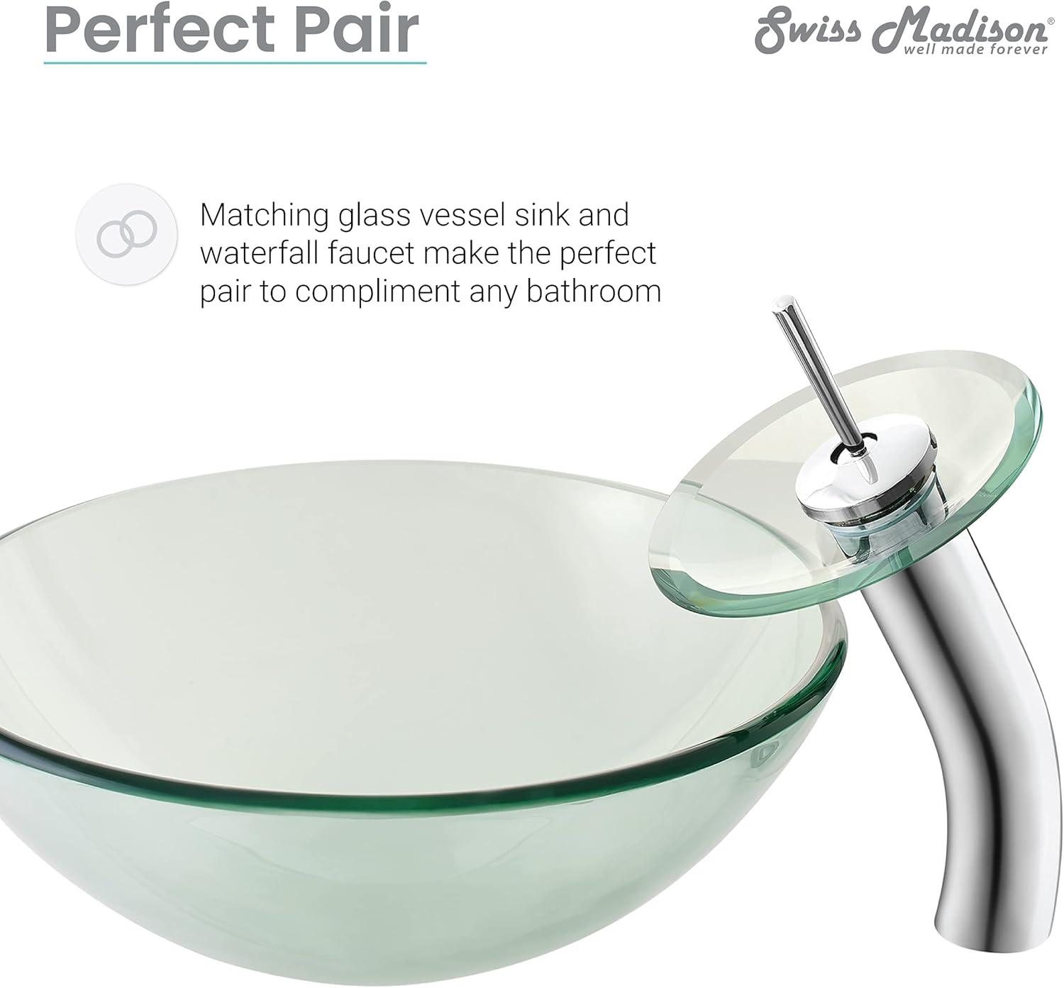 Cascade 16.5 Glass Vessel Sink with Faucet